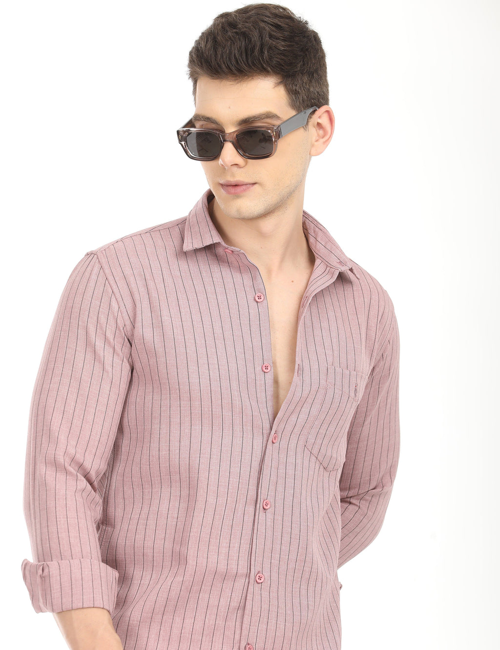Men's Slim Fit Stripes Full Sleeves Casual Shirt