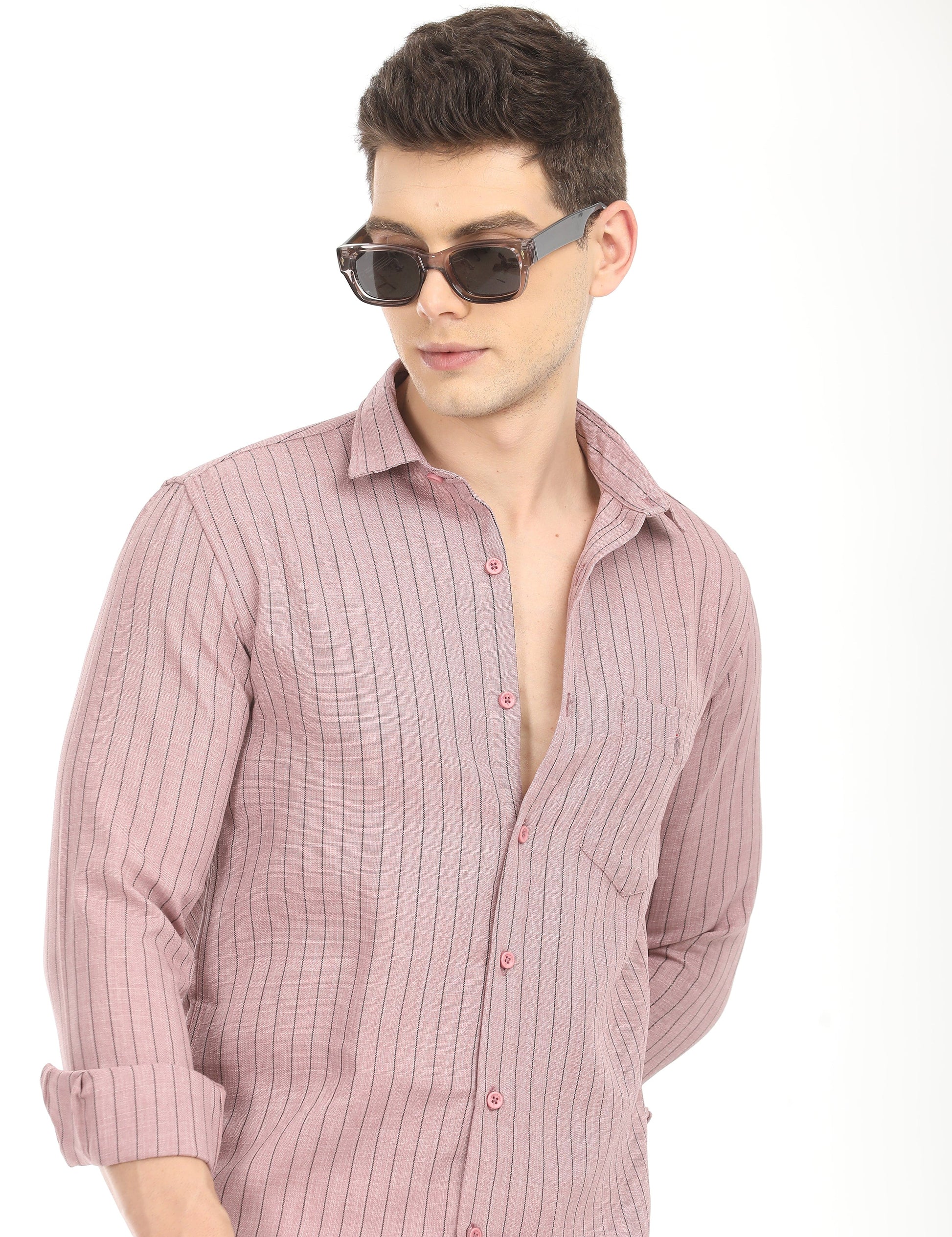 Men's Slim Fit Stripes Full Sleeves Casual Shirt