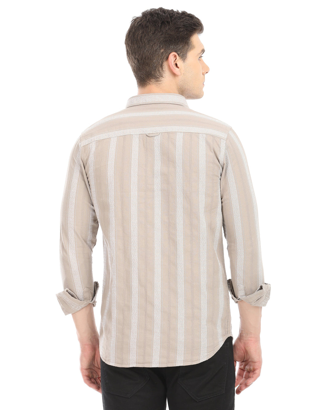 Men's Slim Fit Stripes Full Sleeves Casual Shirt