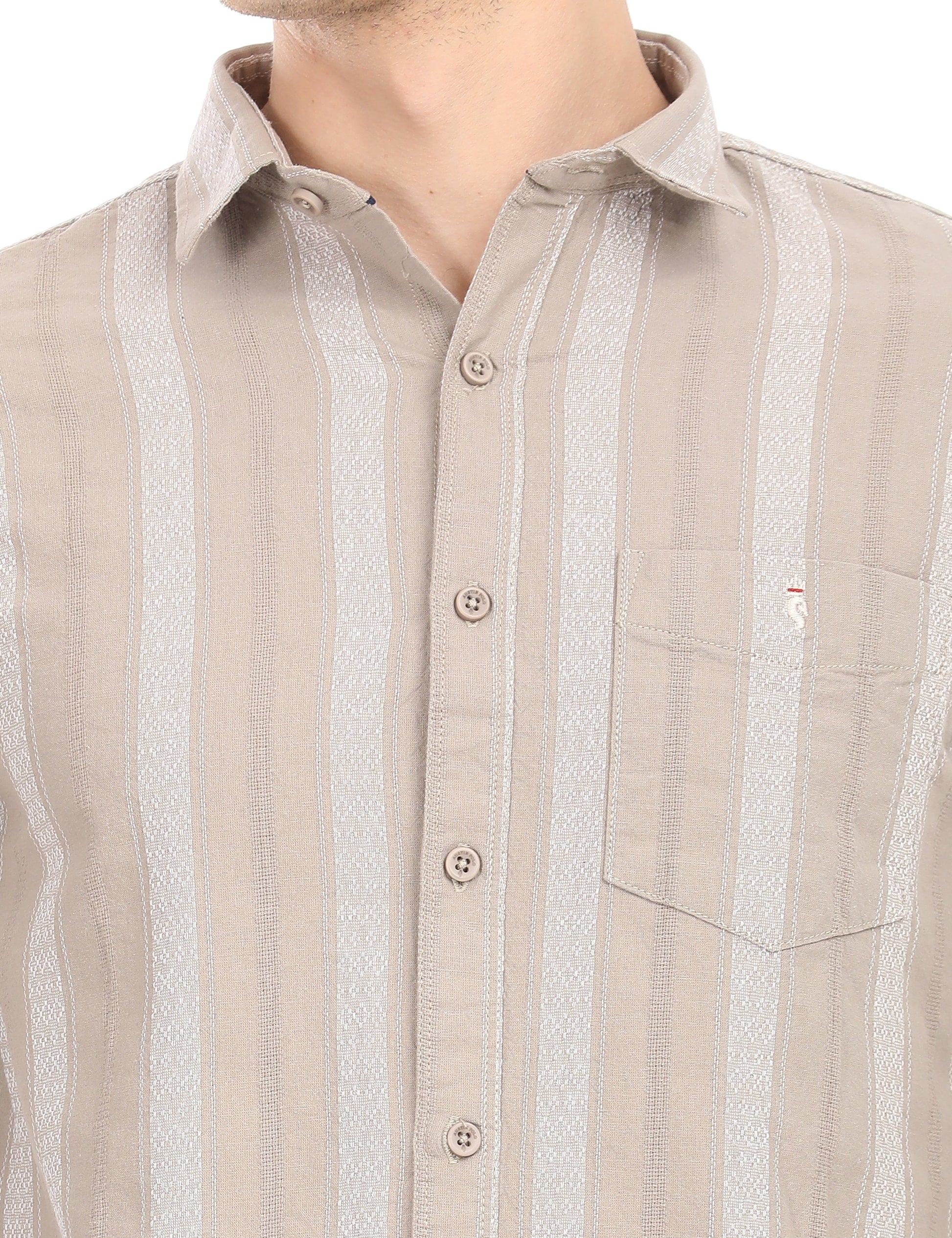 Men's Slim Fit Stripes Full Sleeves Casual Shirt