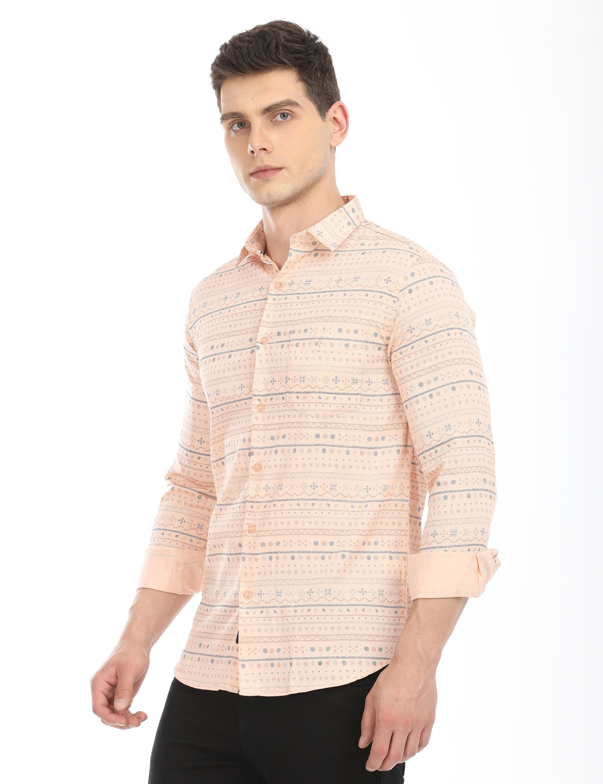 Men's Slim Fit Printed Full Sleeves Casual Shirt