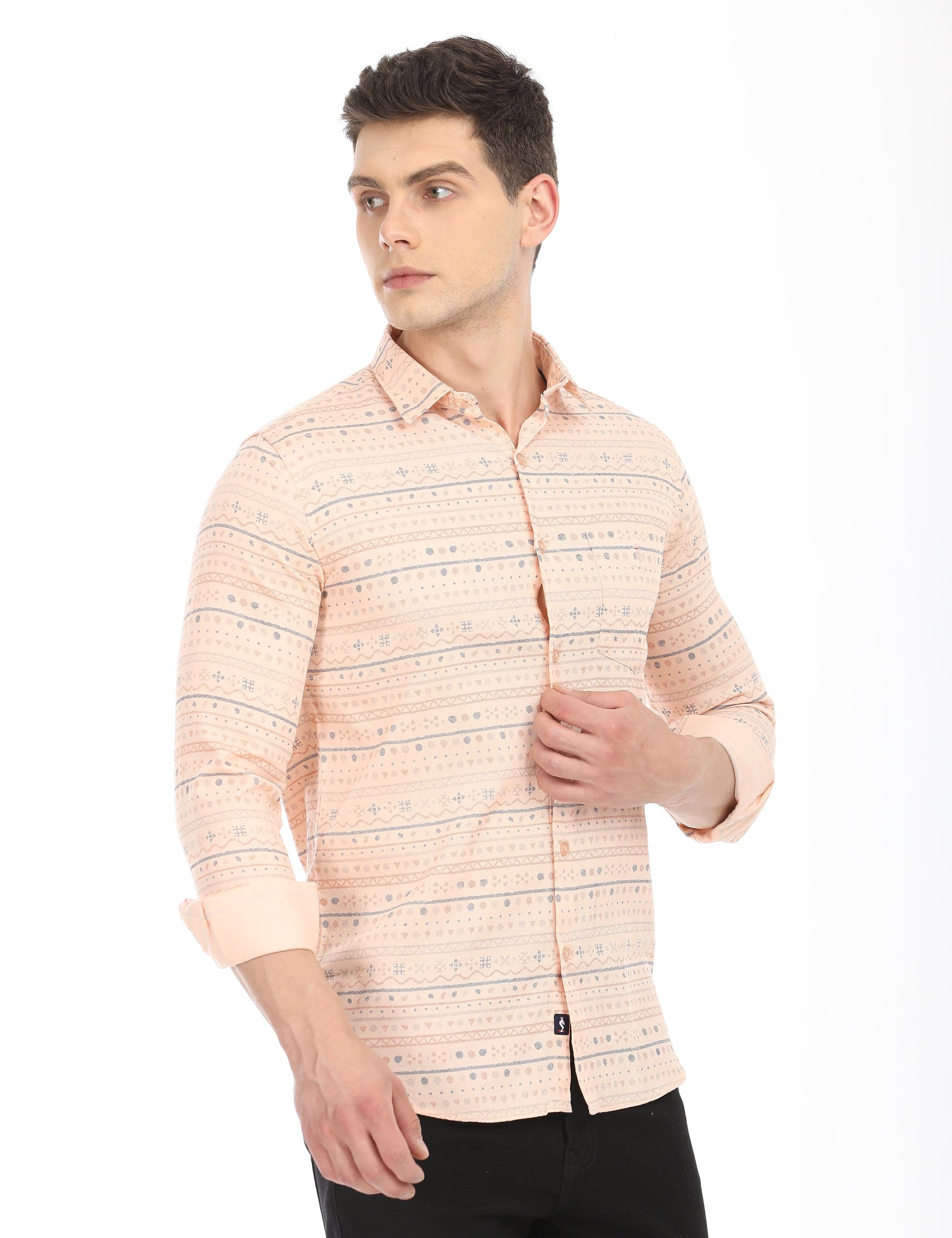 Men's Slim Fit Printed Full Sleeves Casual Shirt