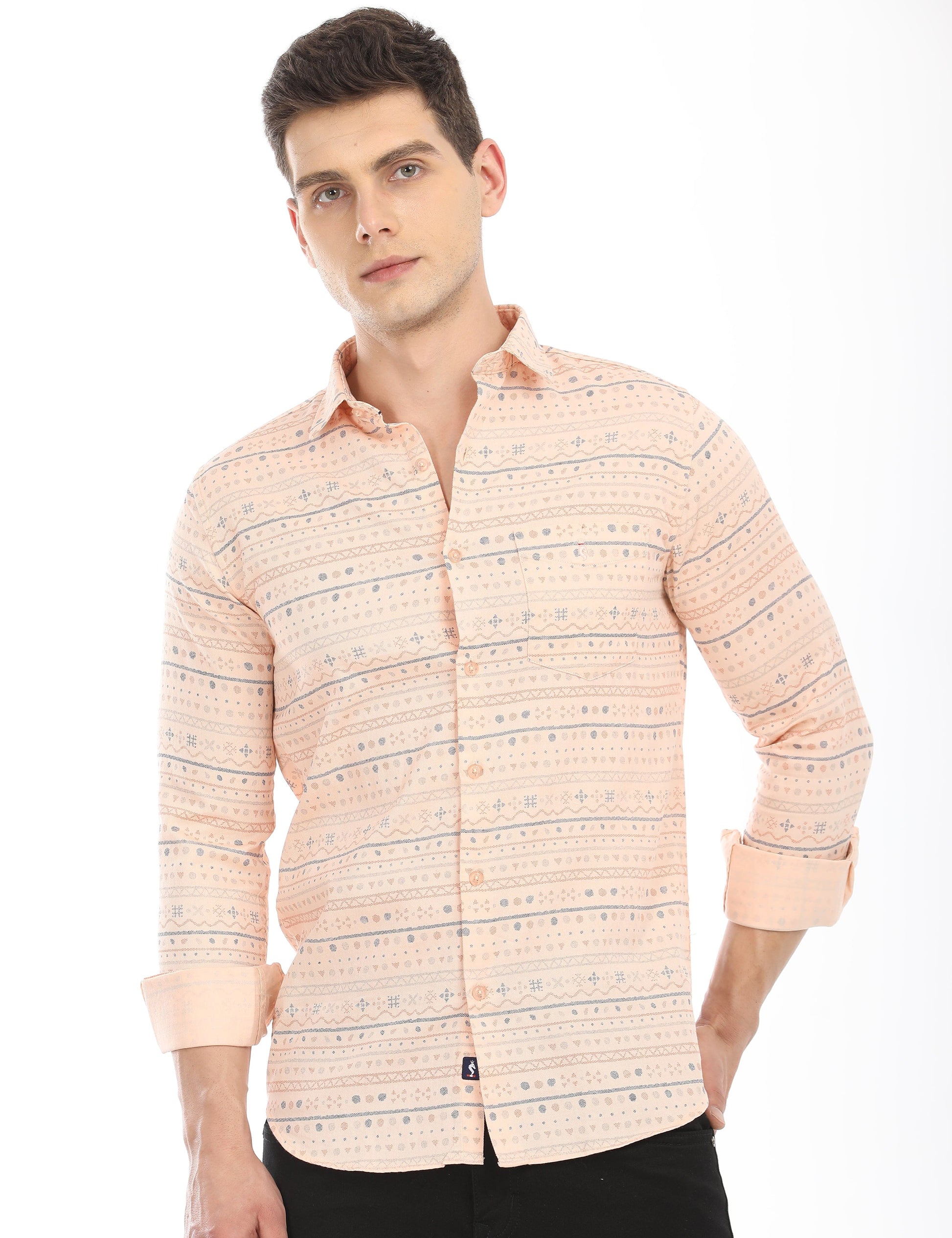 Men's Slim Fit Printed Full Sleeves Casual Shirt
