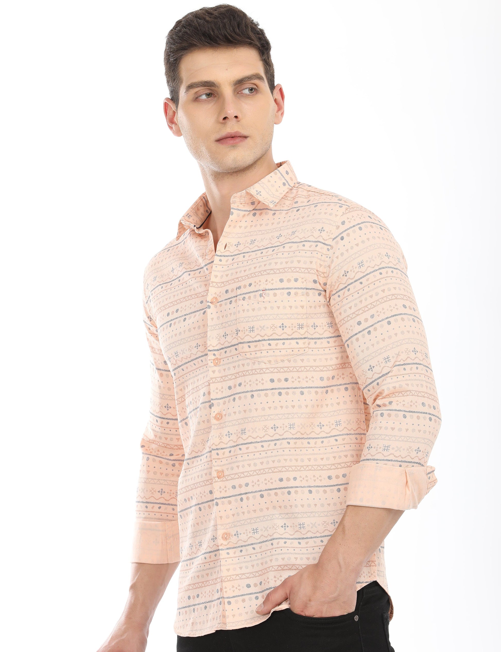 Men's Slim Fit Printed Full Sleeves Casual Shirt