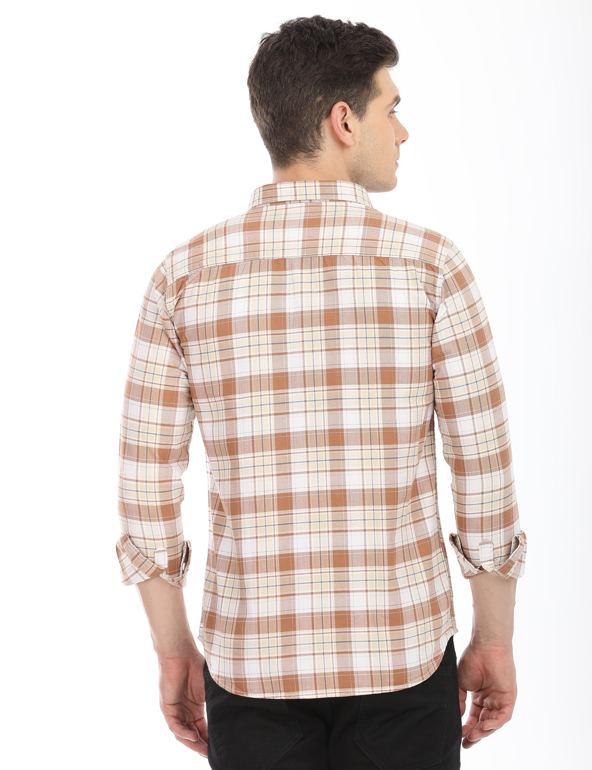Men's Slim Fit Checks Full Sleeves Casual Shirt