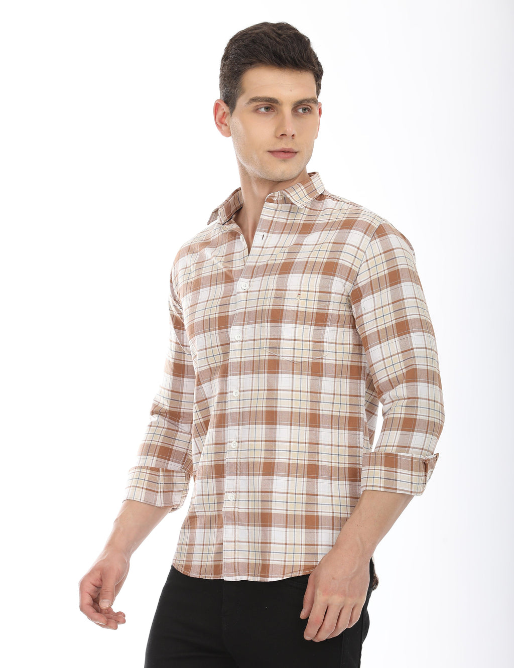 Men's Slim Fit Checks Full Sleeves Casual Shirt