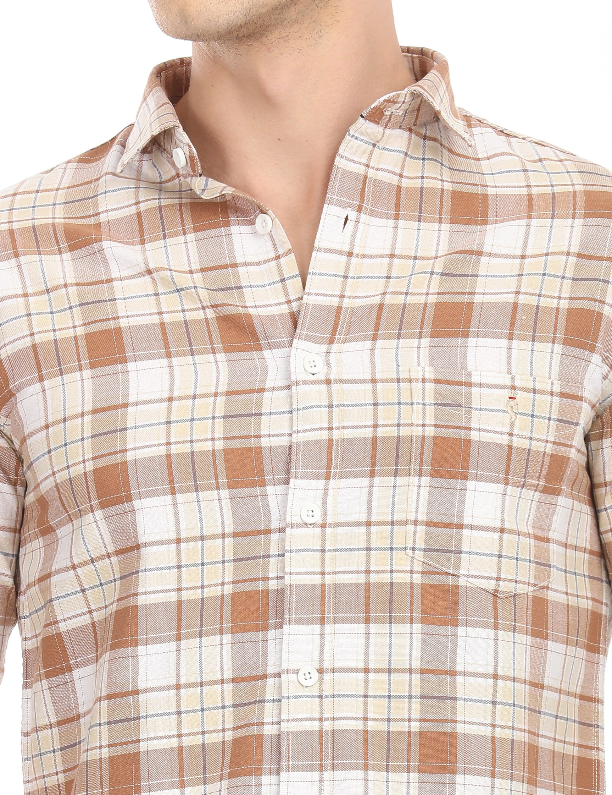 Men's Slim Fit Checks Full Sleeves Casual Shirt