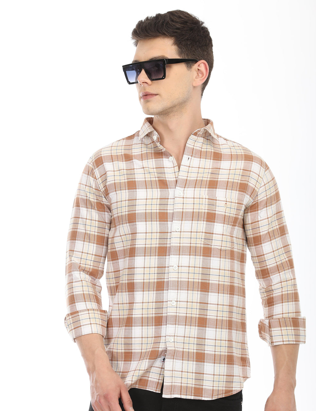 Men's Slim Fit Checks Full Sleeves Casual Shirt