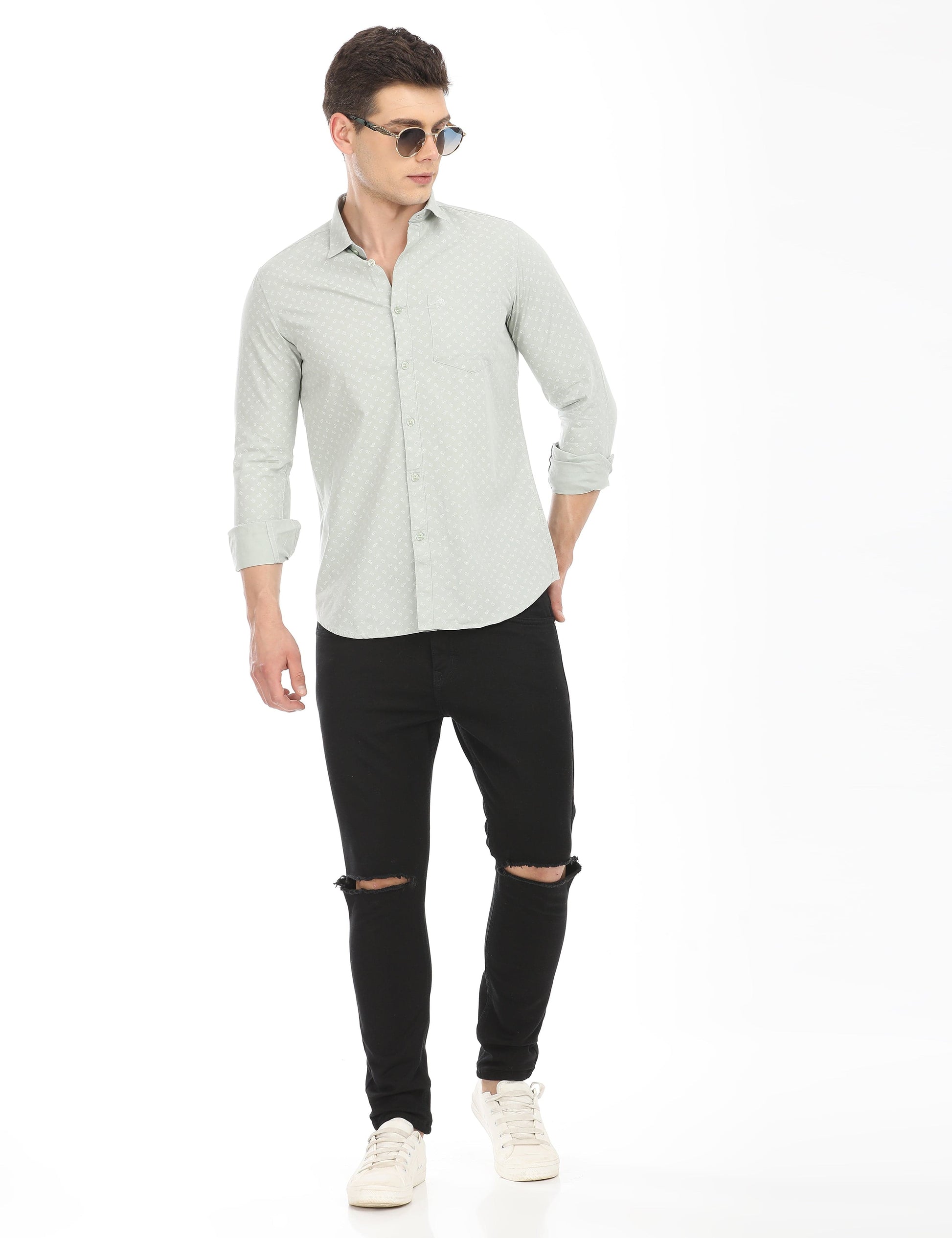 Men's Slim Fit Printed Full Sleeves Casual Shirt