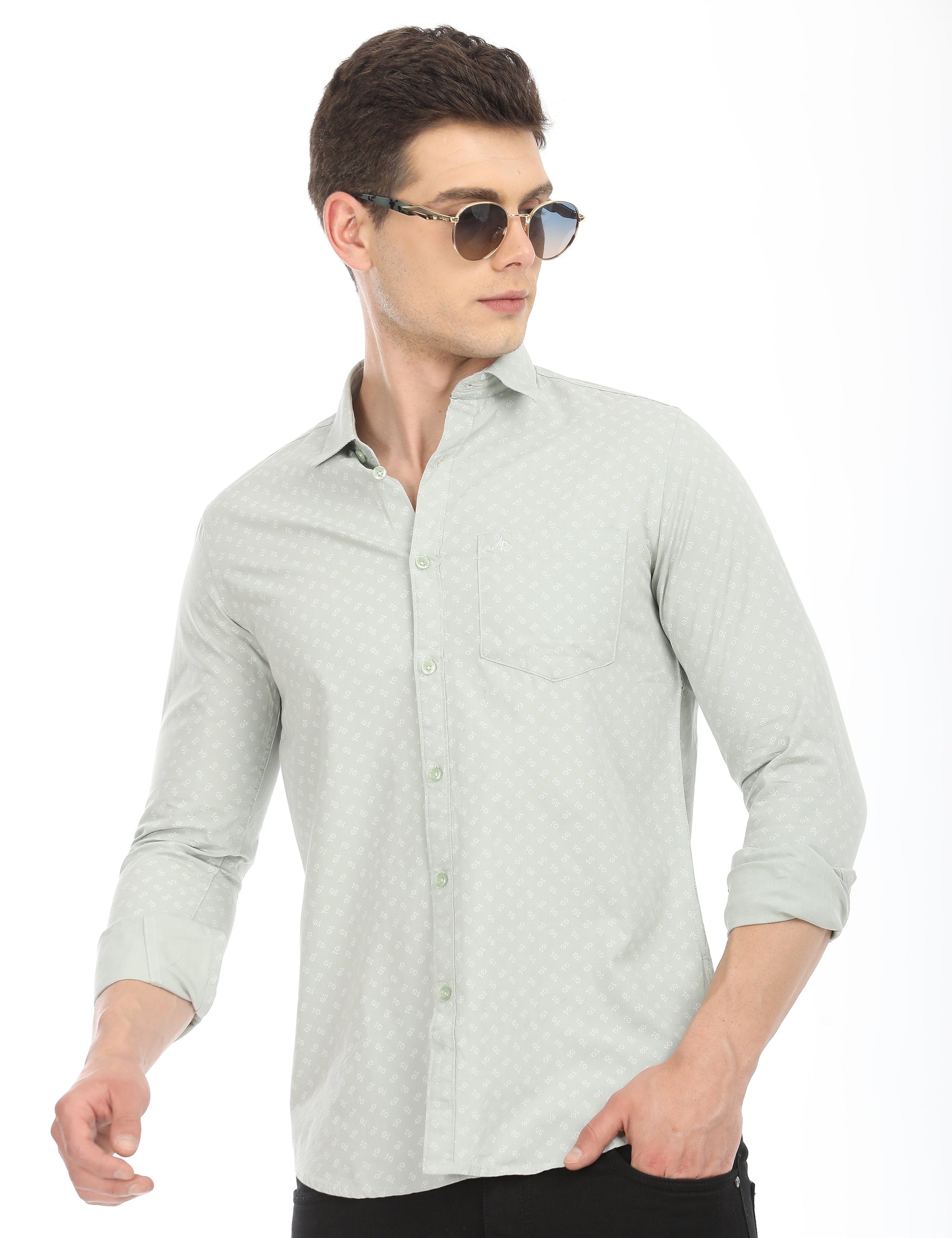 Men's Slim Fit Printed Full Sleeves Casual Shirt