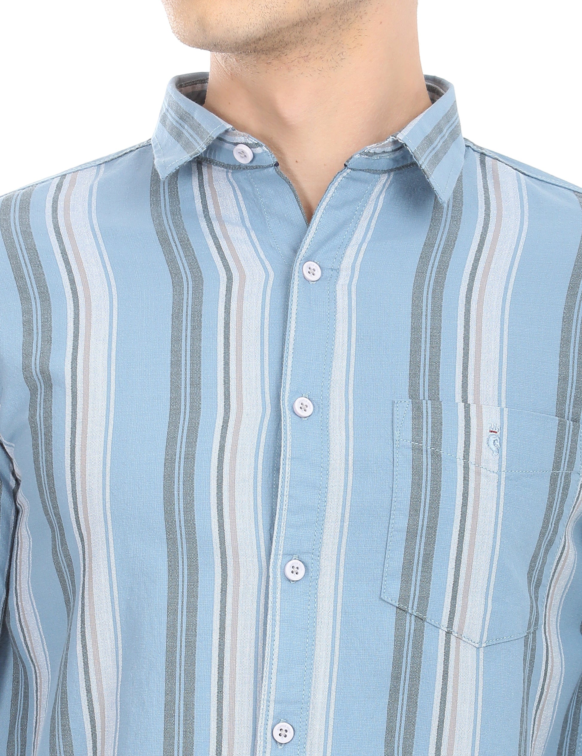 Men's Slim Fit Stripes Full Sleeves Casual Shirt