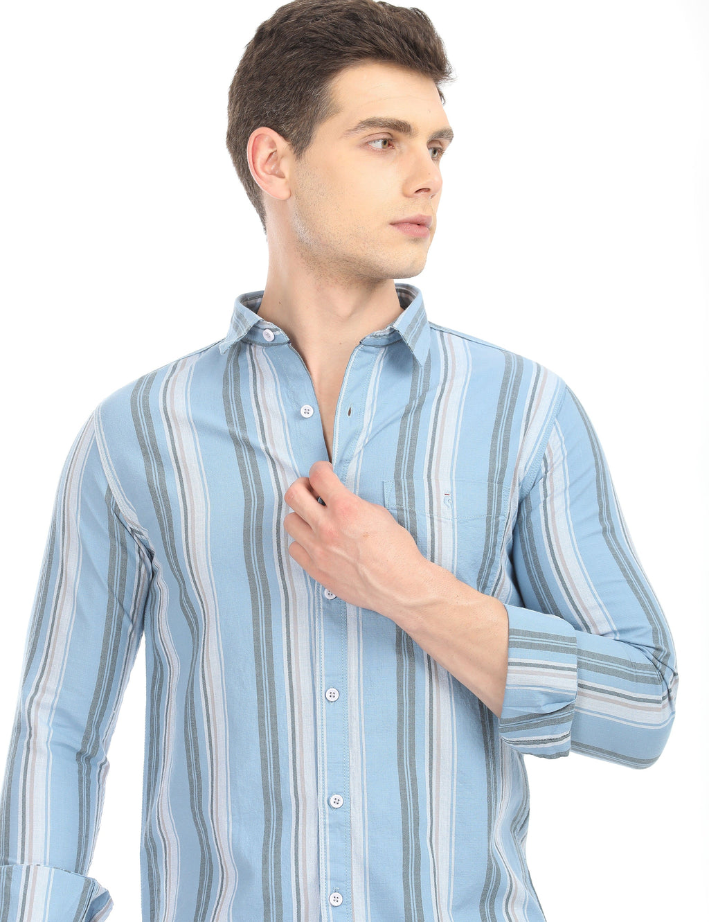 Men's Slim Fit Stripes Full Sleeves Casual Shirt