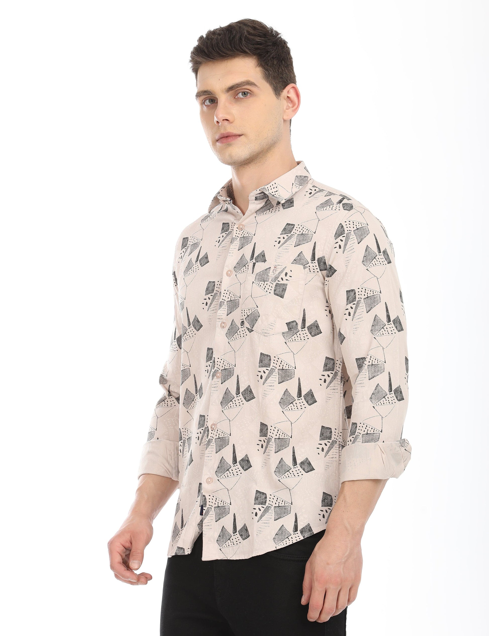 Men's Slim Fit Printed Full Sleeves Casual Shirt