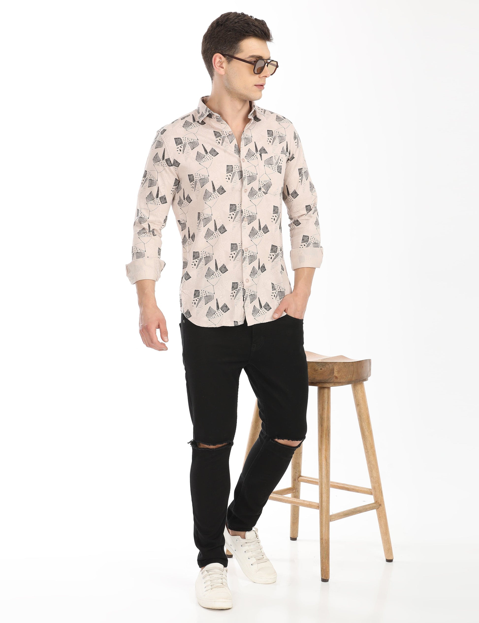 Men's Slim Fit Printed Full Sleeves Casual Shirt