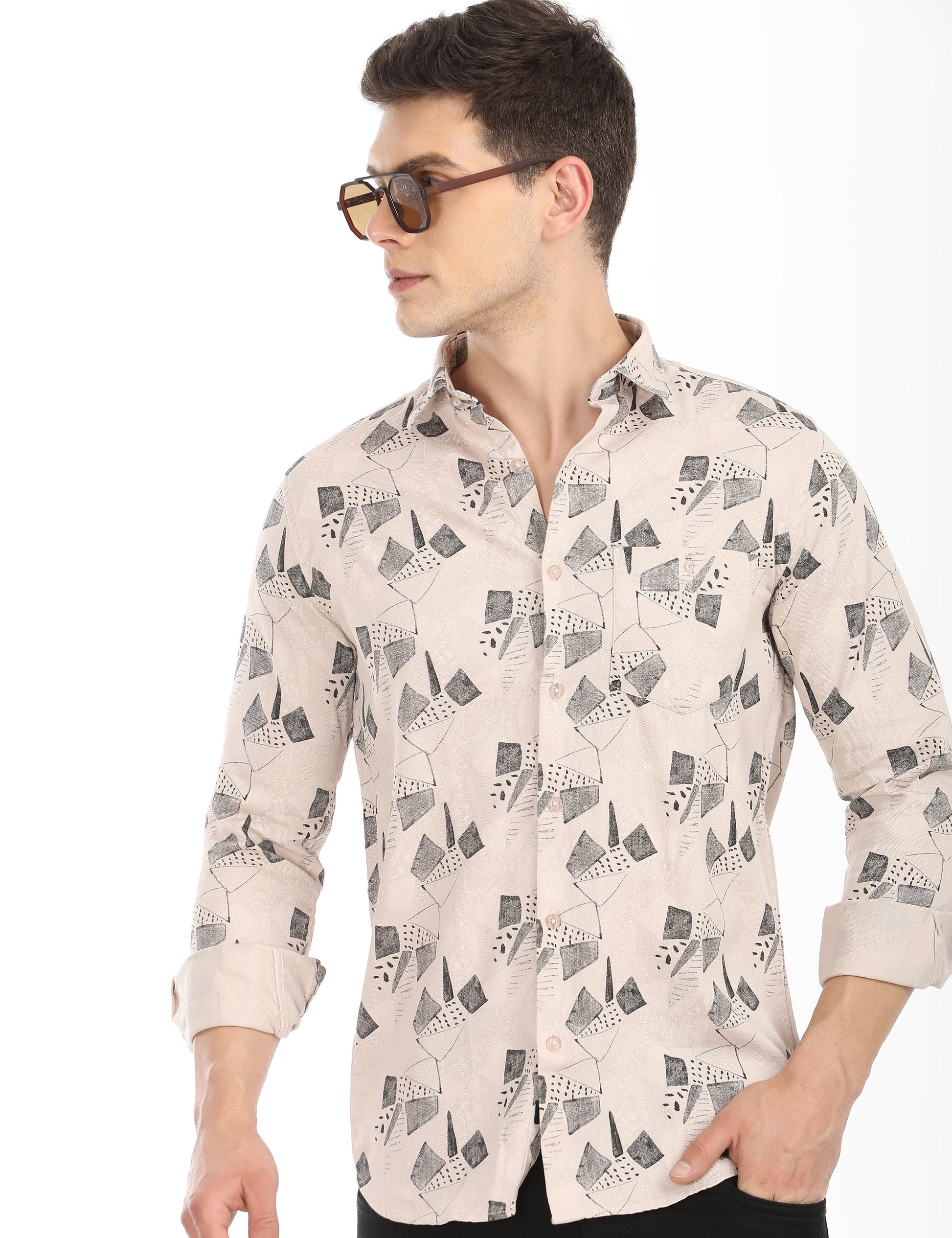 Men's Slim Fit Printed Full Sleeves Casual Shirt