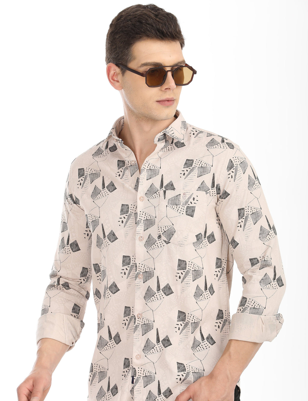 Men's Slim Fit Printed Full Sleeves Casual Shirt