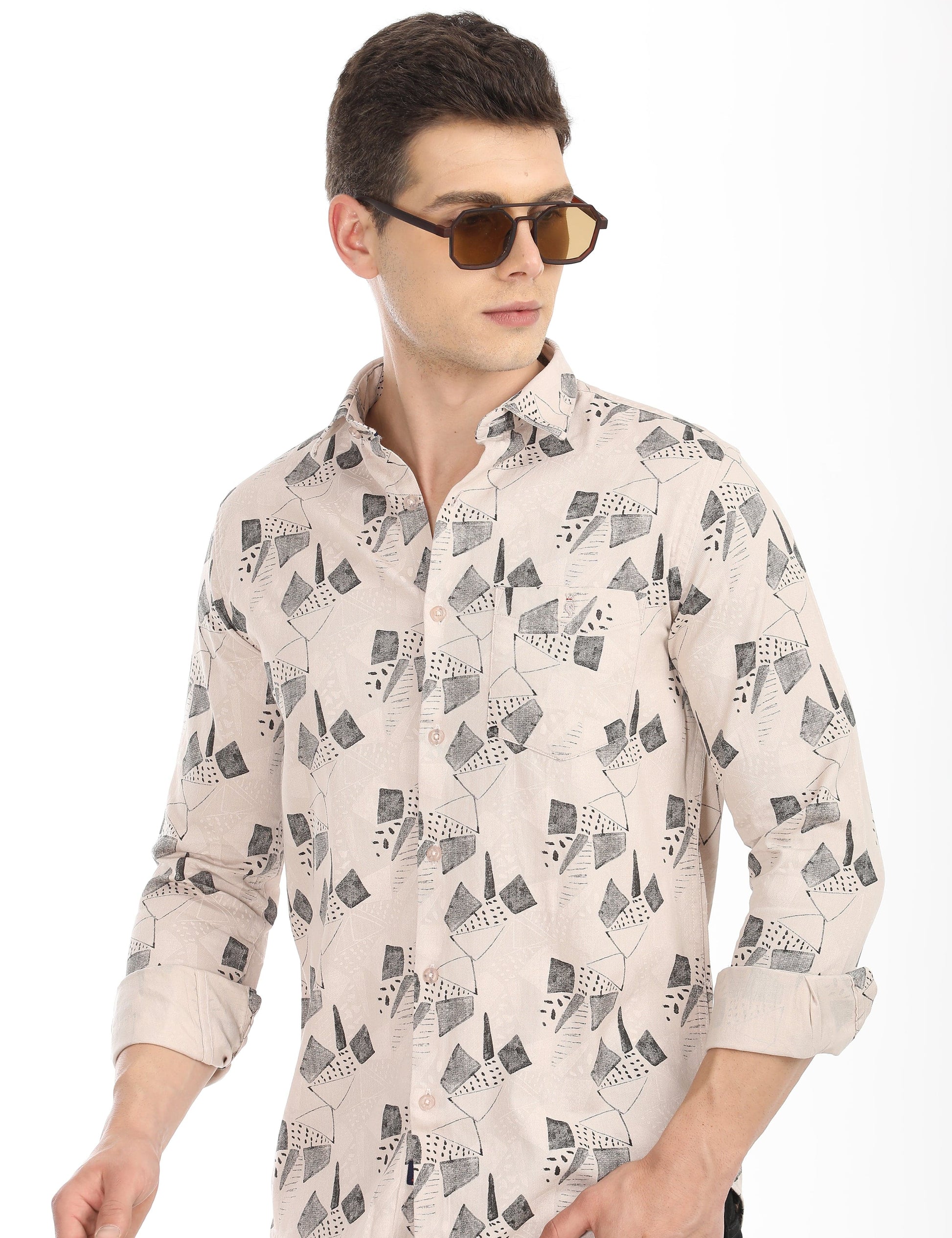 Men's Slim Fit Printed Full Sleeves Casual Shirt