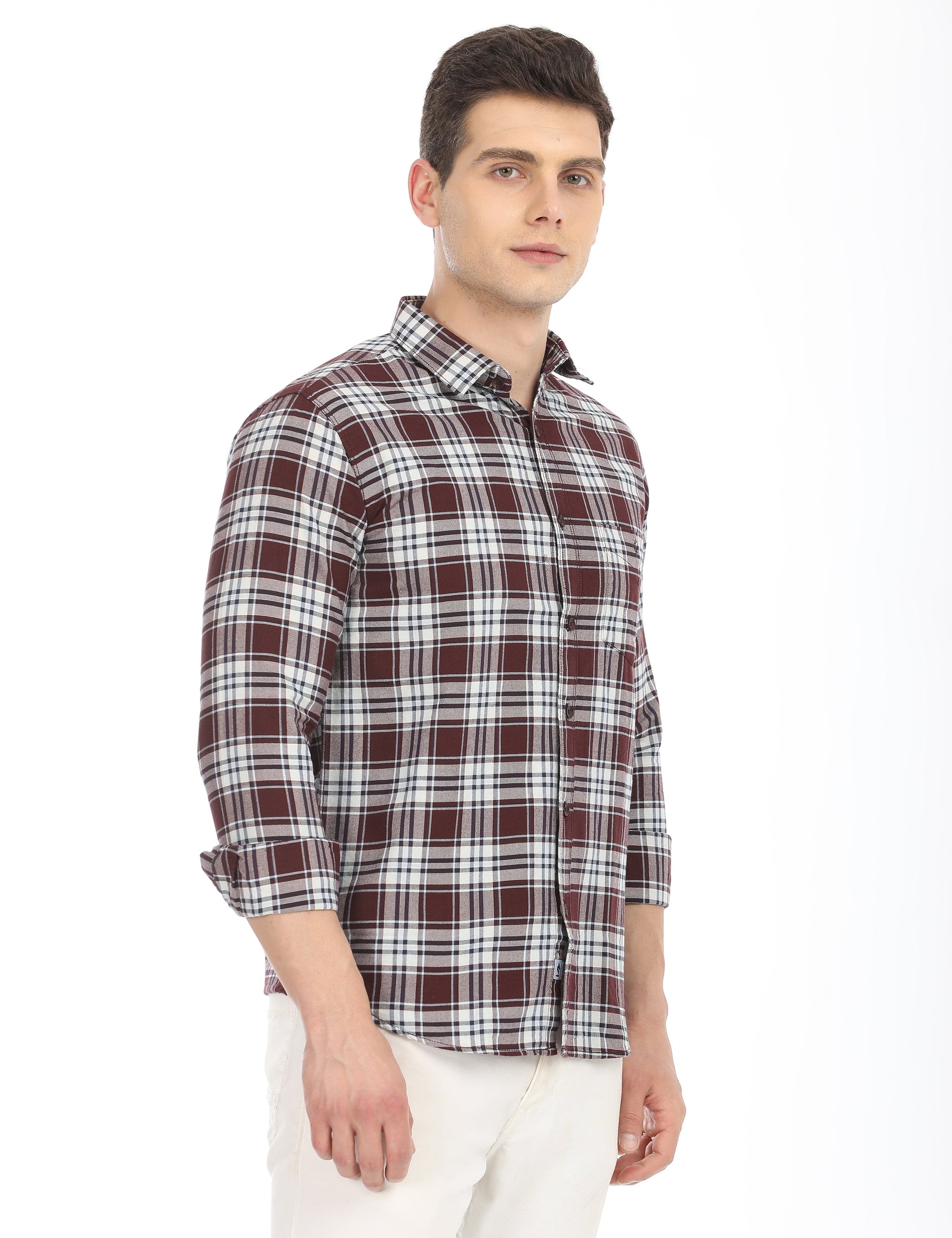 Men's Slim Fit Checks Full Sleeves Casual Shirt