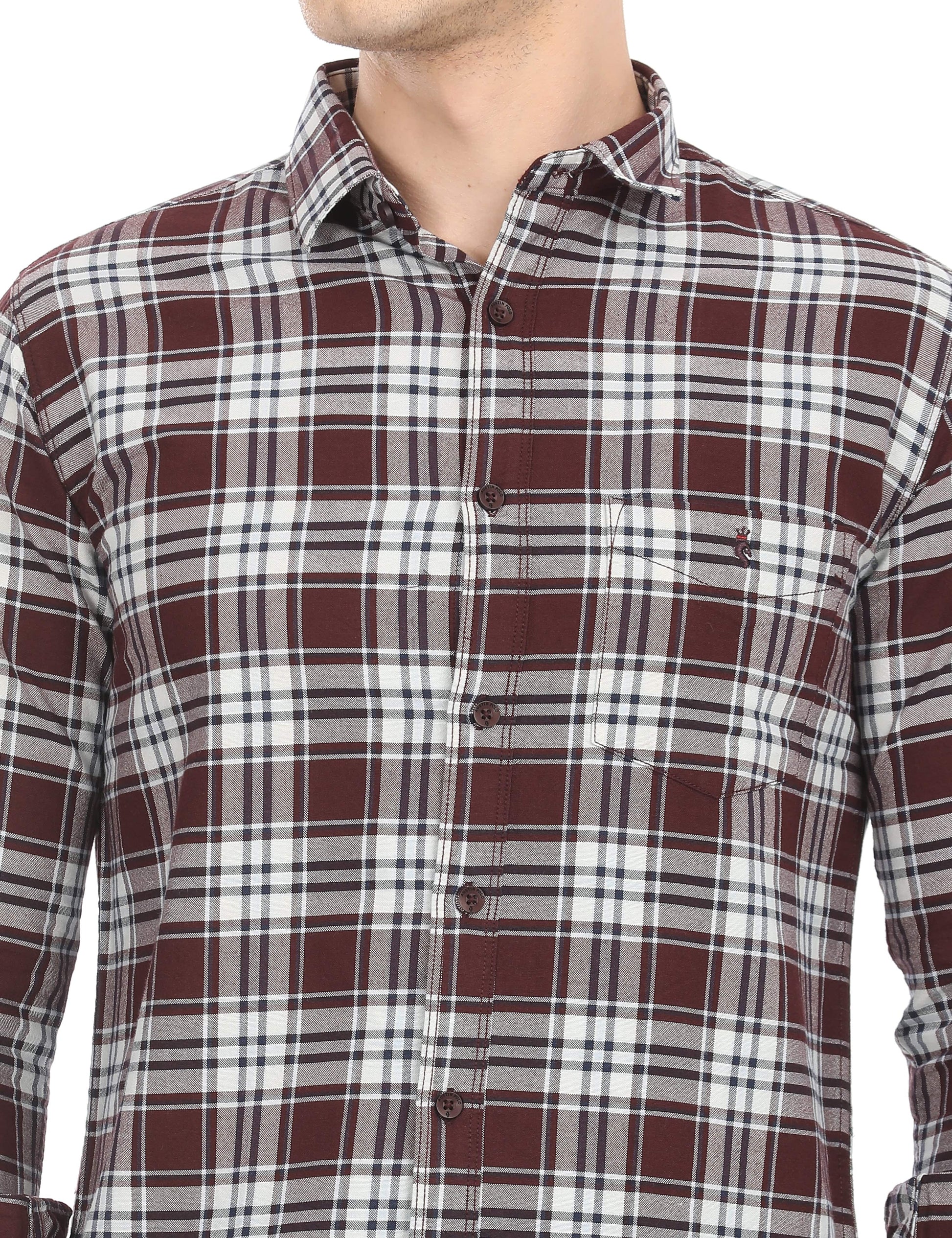 Men's Slim Fit Checks Full Sleeves Casual Shirt