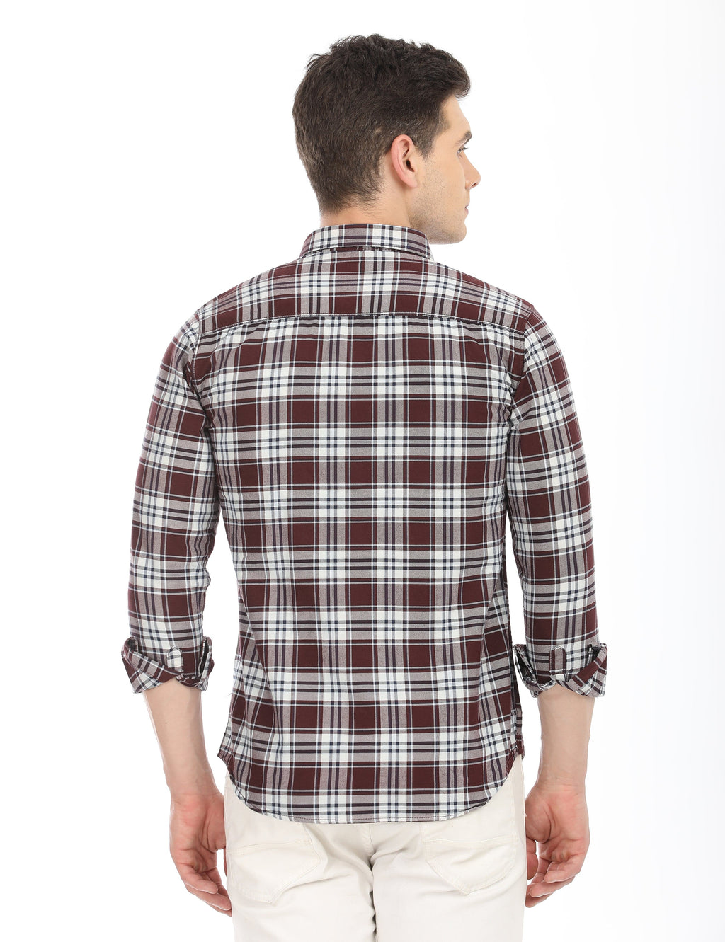 Men's Slim Fit Checks Full Sleeves Casual Shirt