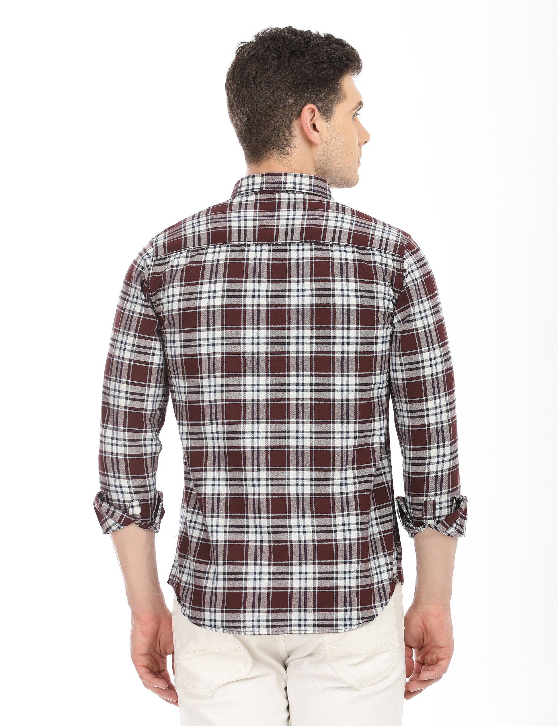 Men's Slim Fit Checks Full Sleeves Casual Shirt