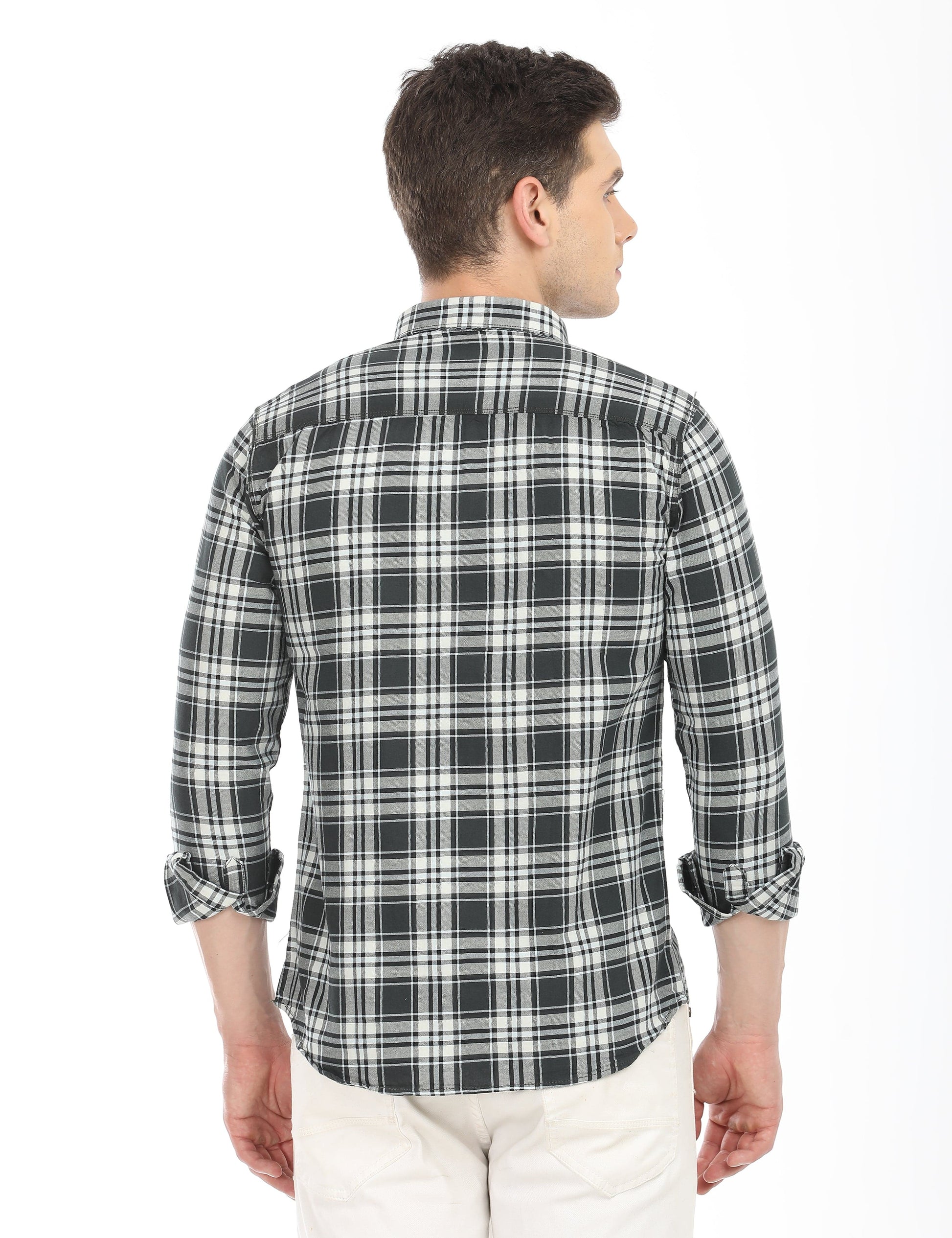 Men's Slim Fit Checks Full Sleeves Casual Shirt