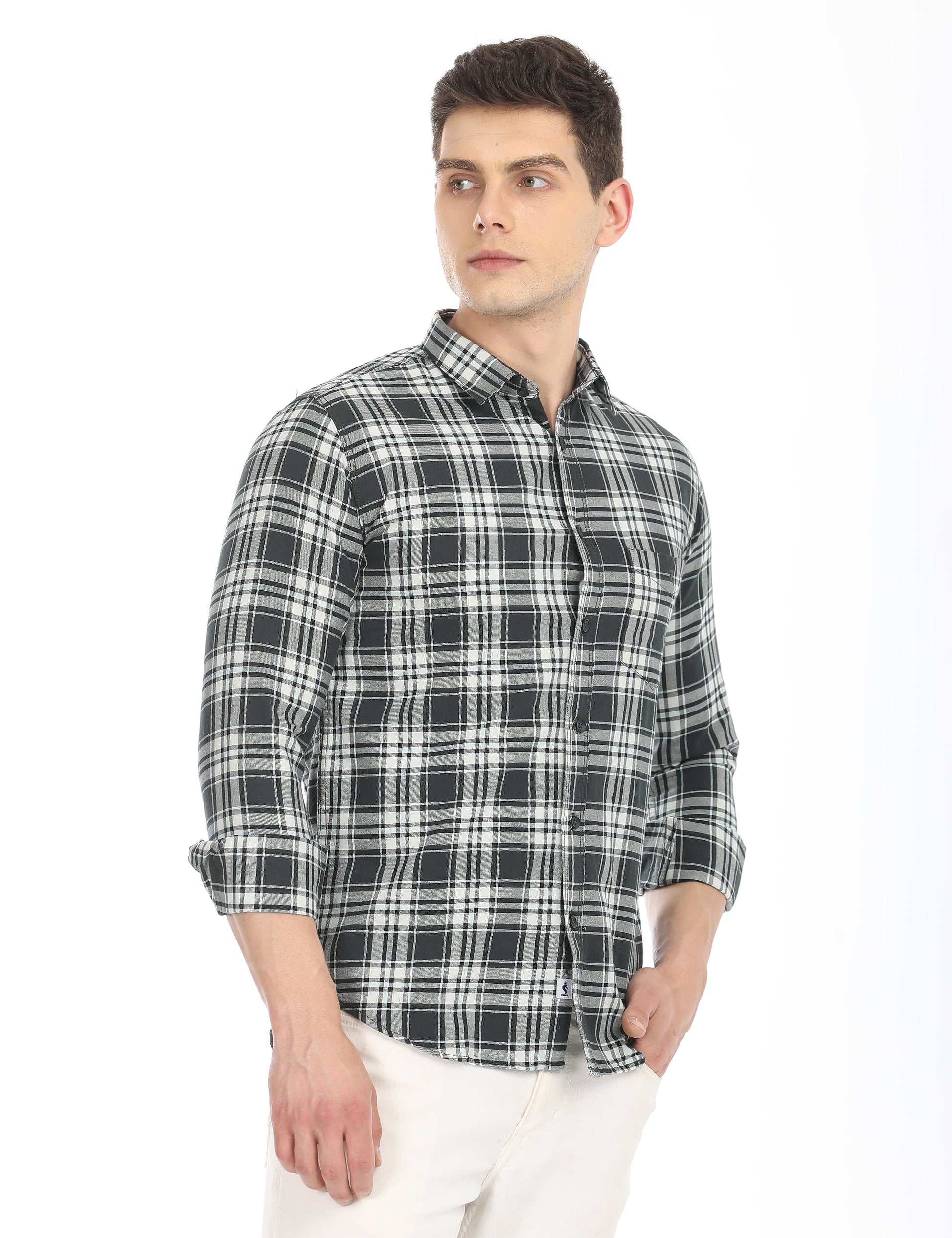 Men's Slim Fit Checks Full Sleeves Casual Shirt
