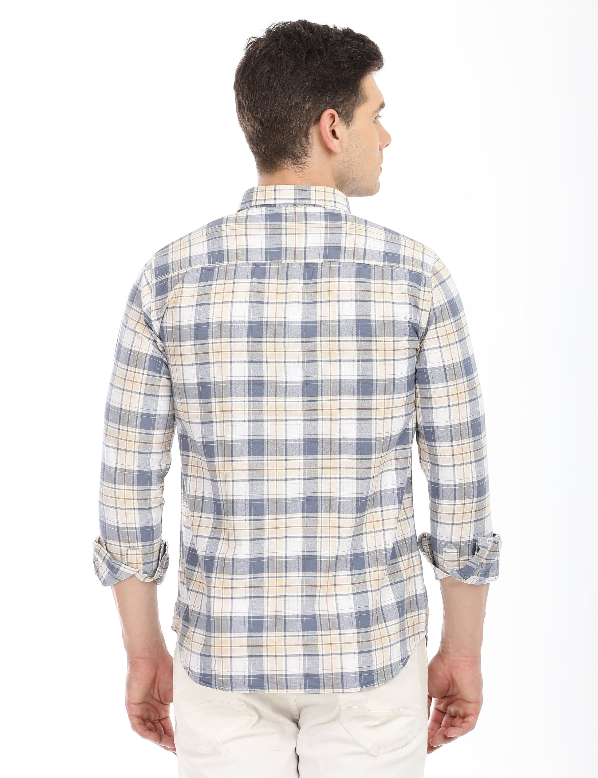 Men's Slim Fit Checks Full Sleeves Casual Shirt