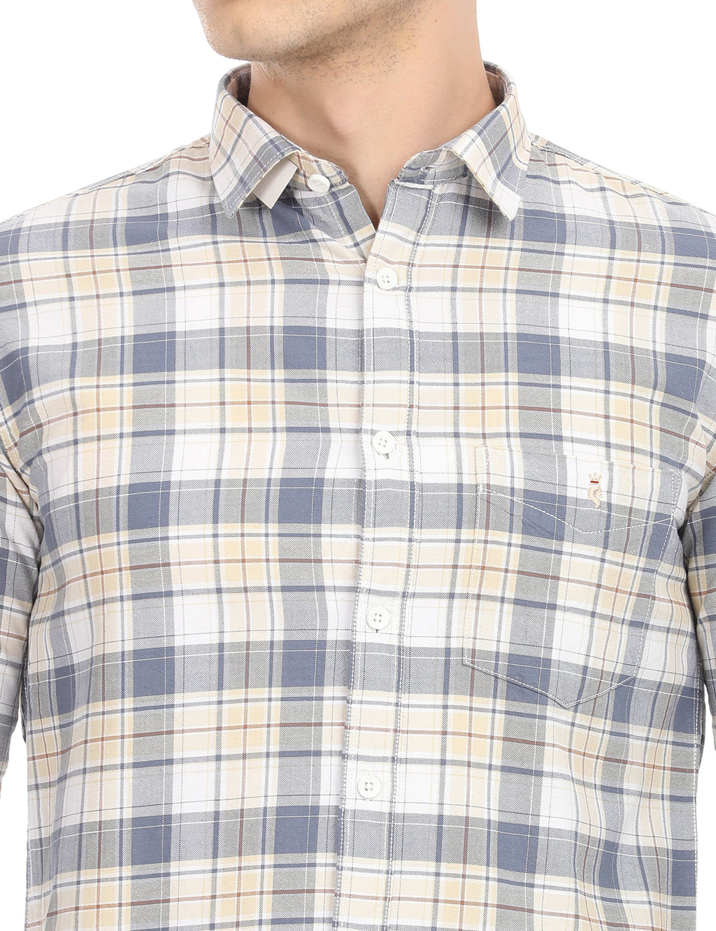 Men's Slim Fit Checks Full Sleeves Casual Shirt