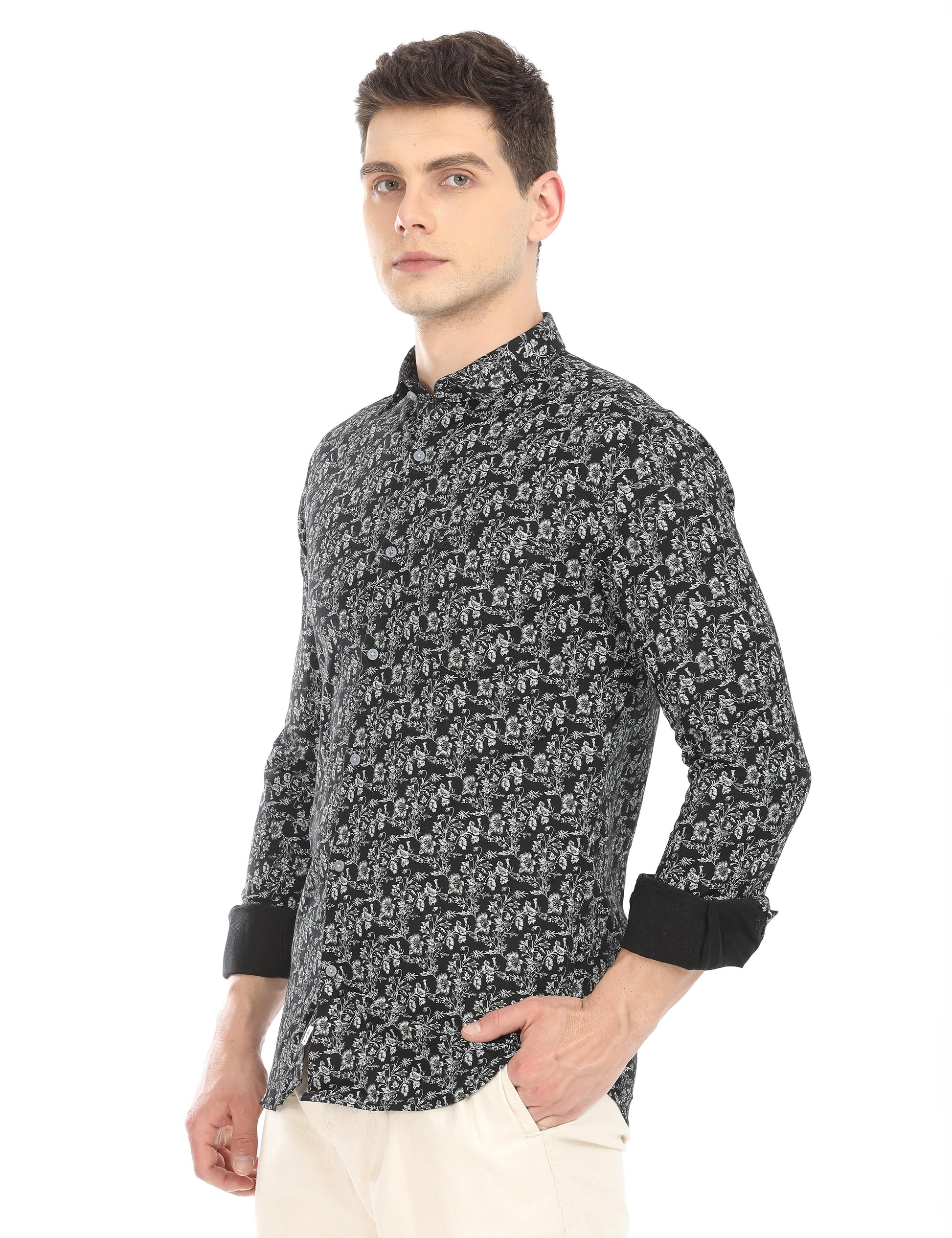 Men's Slim Fit Printed Full Sleeves Casual Shirt