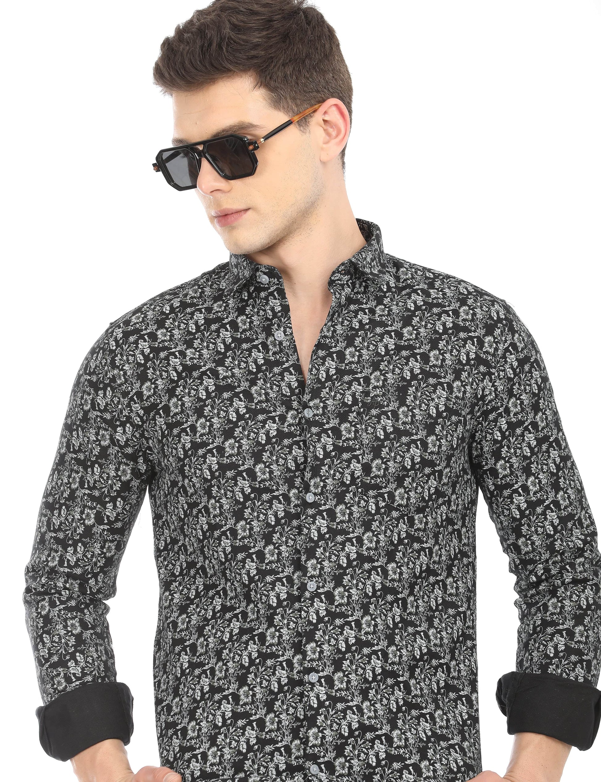 Men's Slim Fit Printed Full Sleeves Casual Shirt