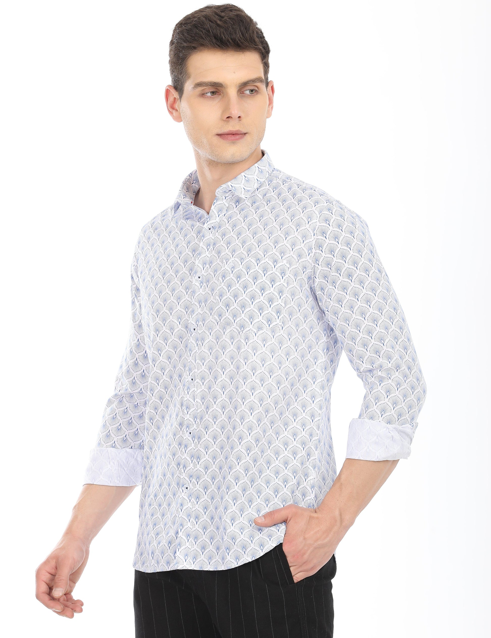 Men's Slim Fit Printed Full Sleeves Casual Shirt