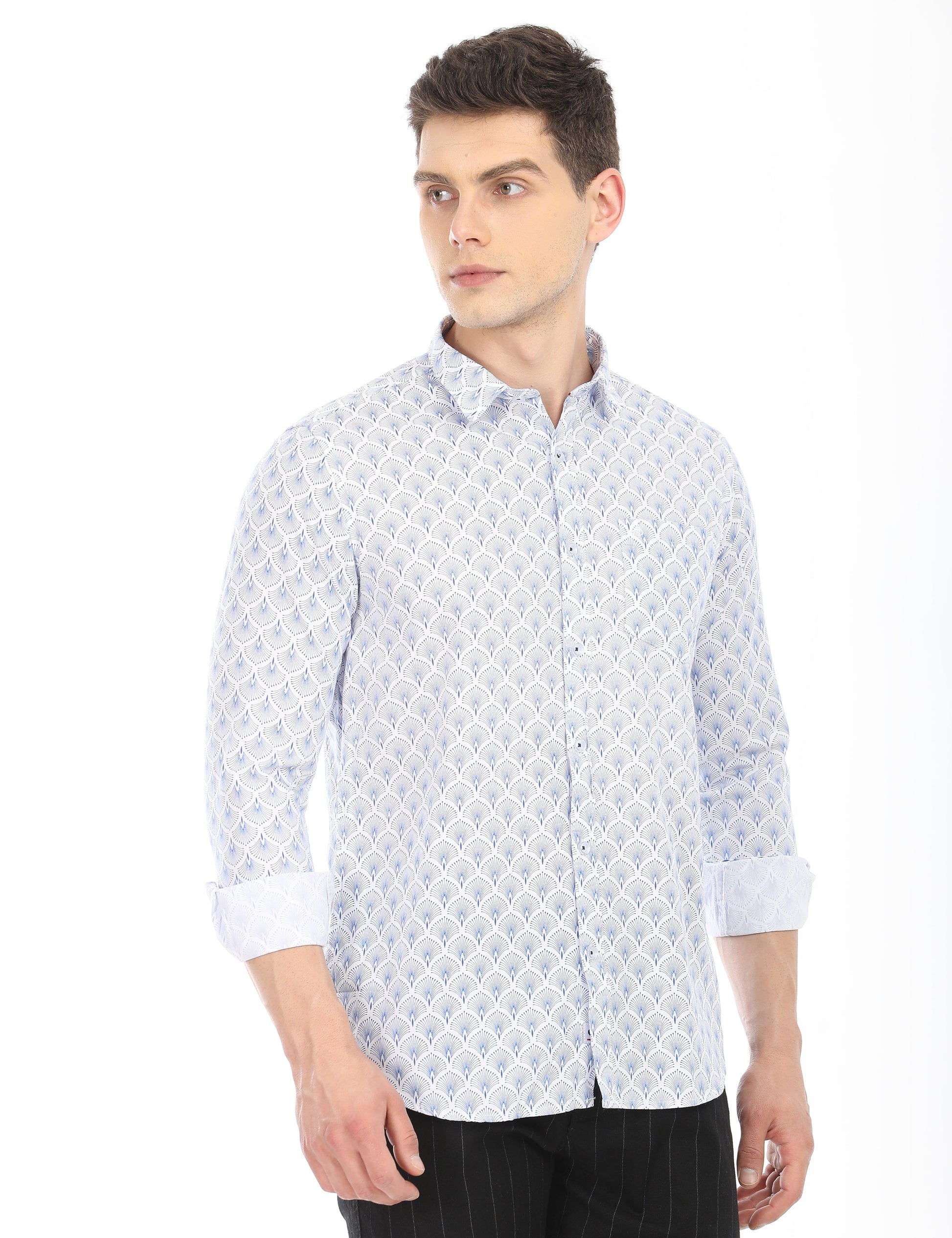 Men's Slim Fit Printed Full Sleeves Casual Shirt