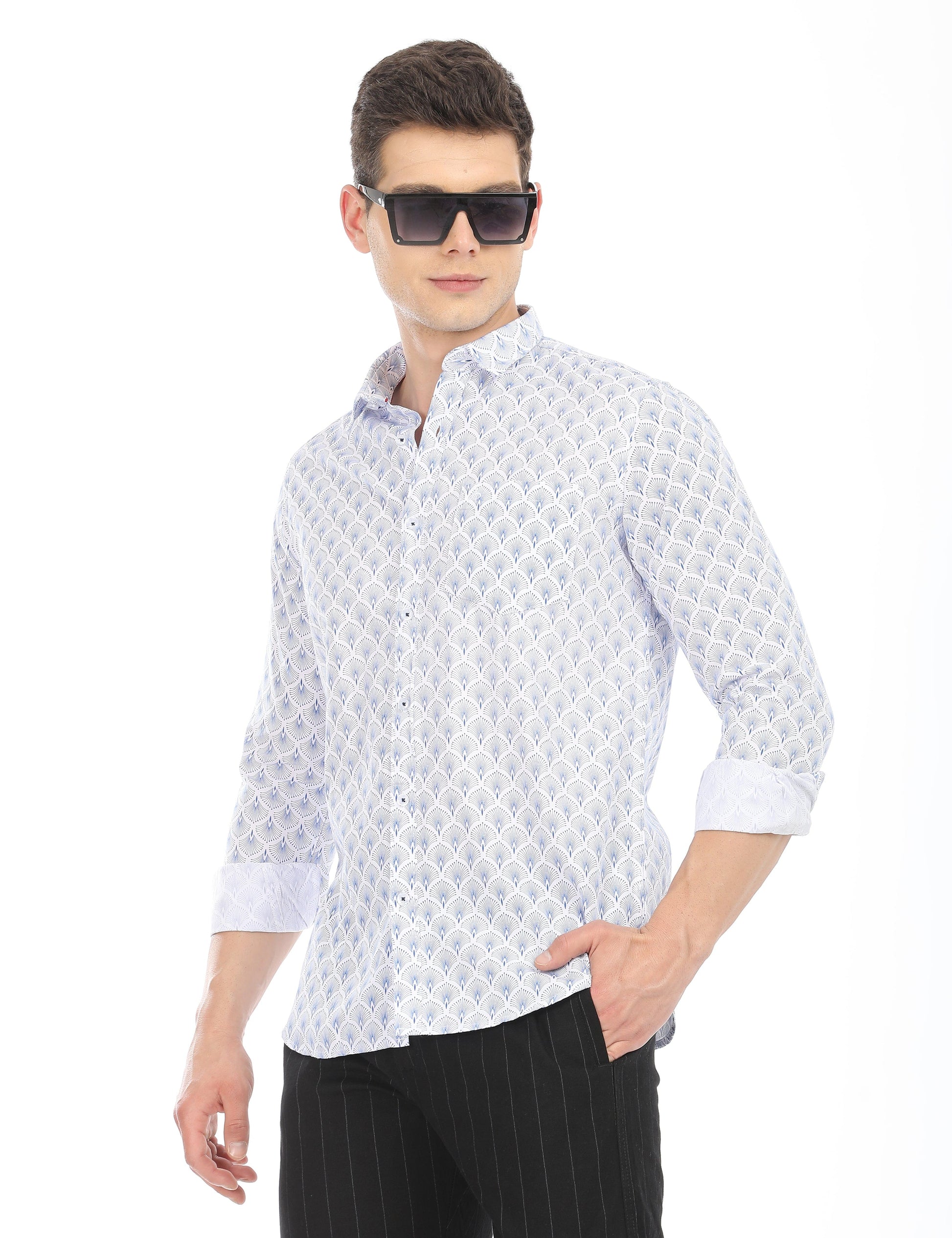 Men's Slim Fit Printed Full Sleeves Casual Shirt