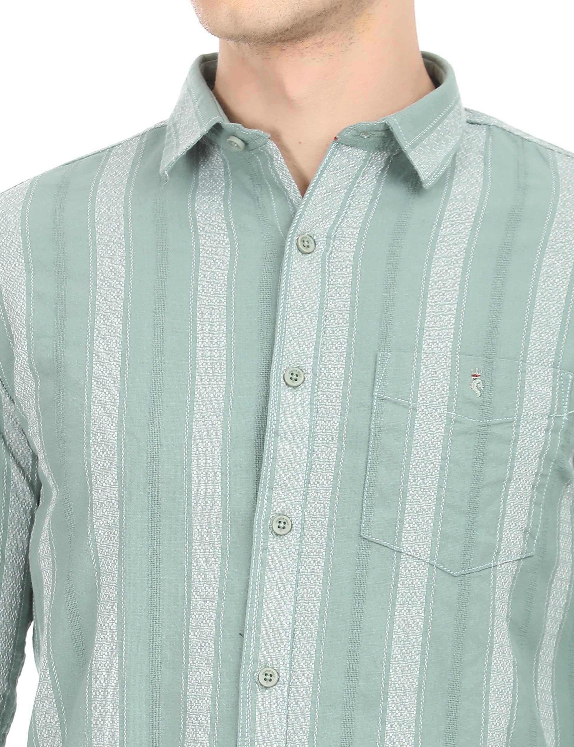 Men's Slim Fit Stripes Full Sleeves Casual Shirt