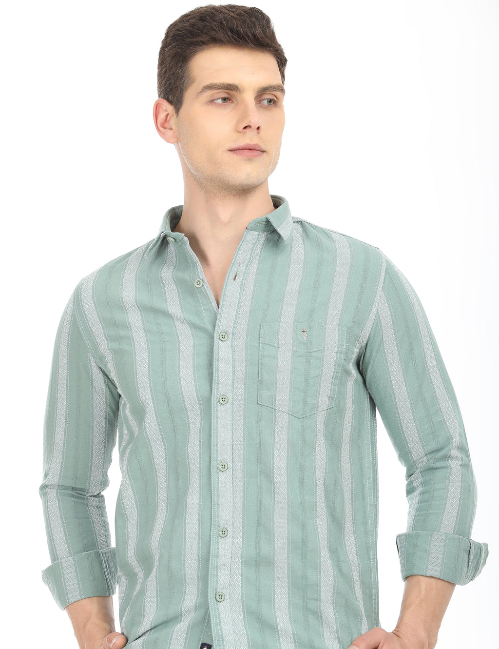 Men's Slim Fit Stripes Full Sleeves Casual Shirt
