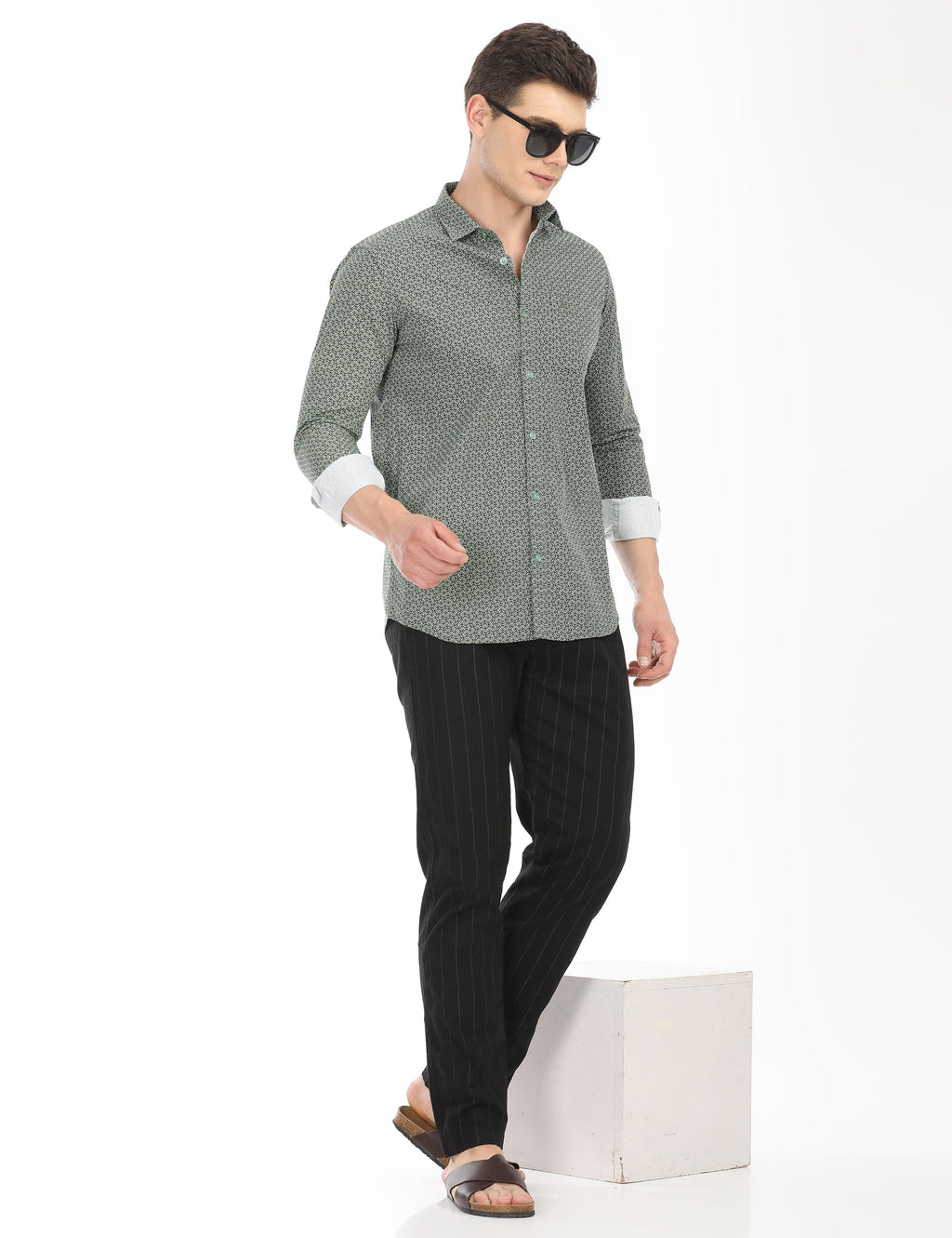 Men's Slim Fit Printed Full Sleeves Casual Shirt
