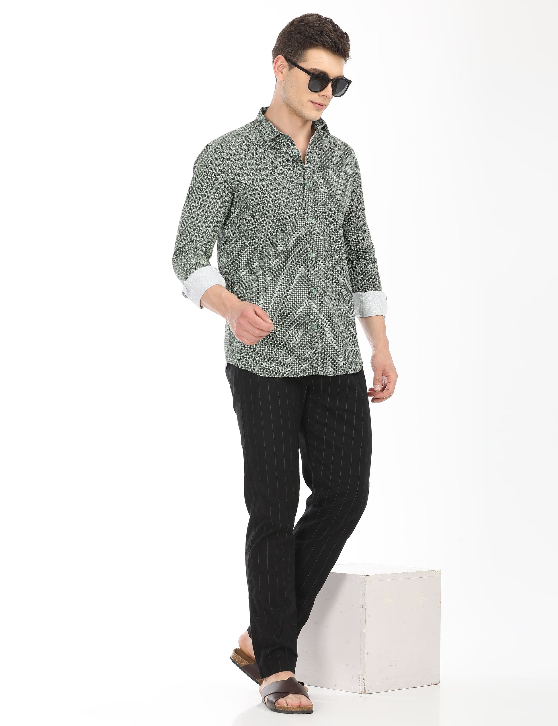 Men's Slim Fit Printed Full Sleeves Casual Shirt