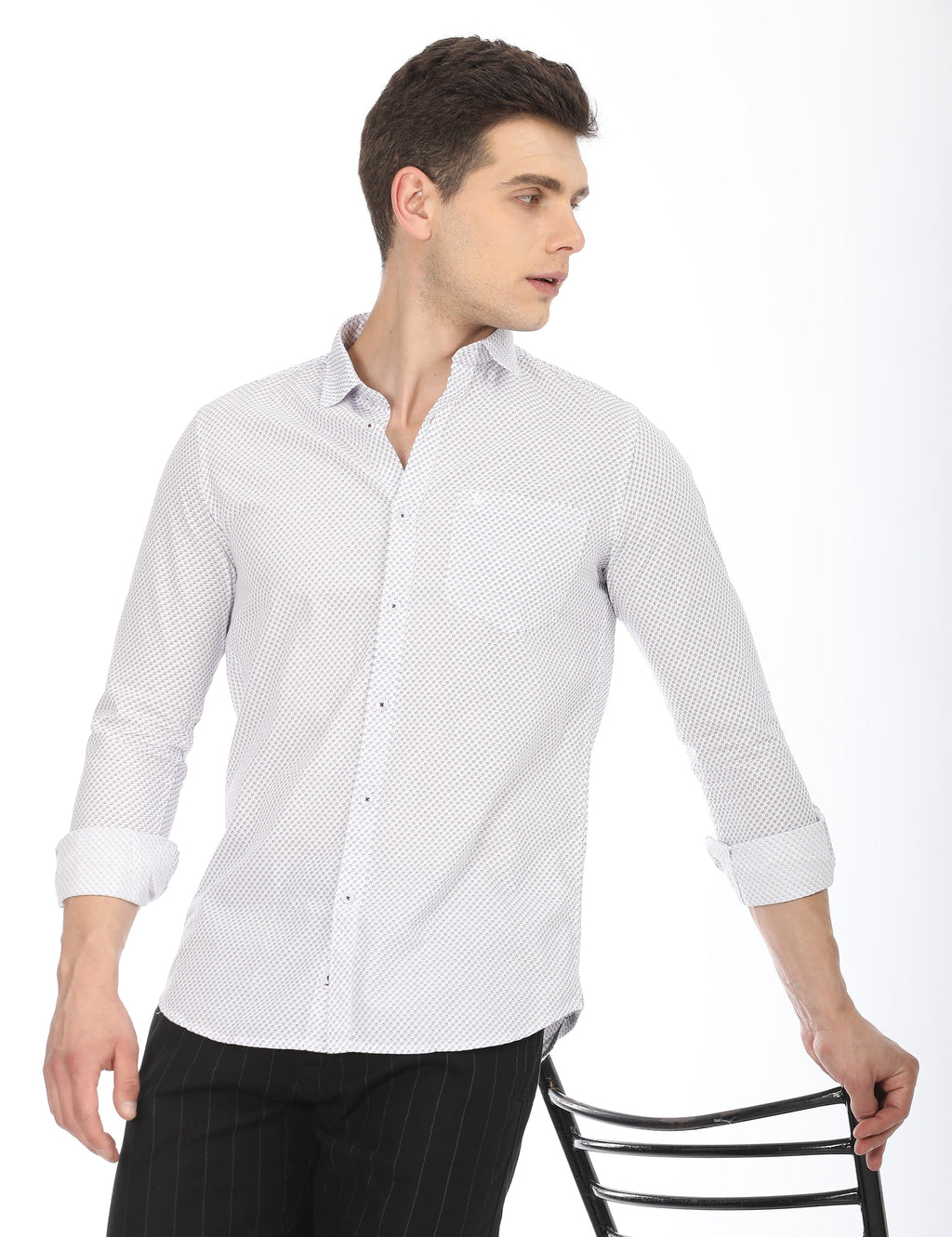Men's Slim Fit Printed Full Sleeves Casual Shirt