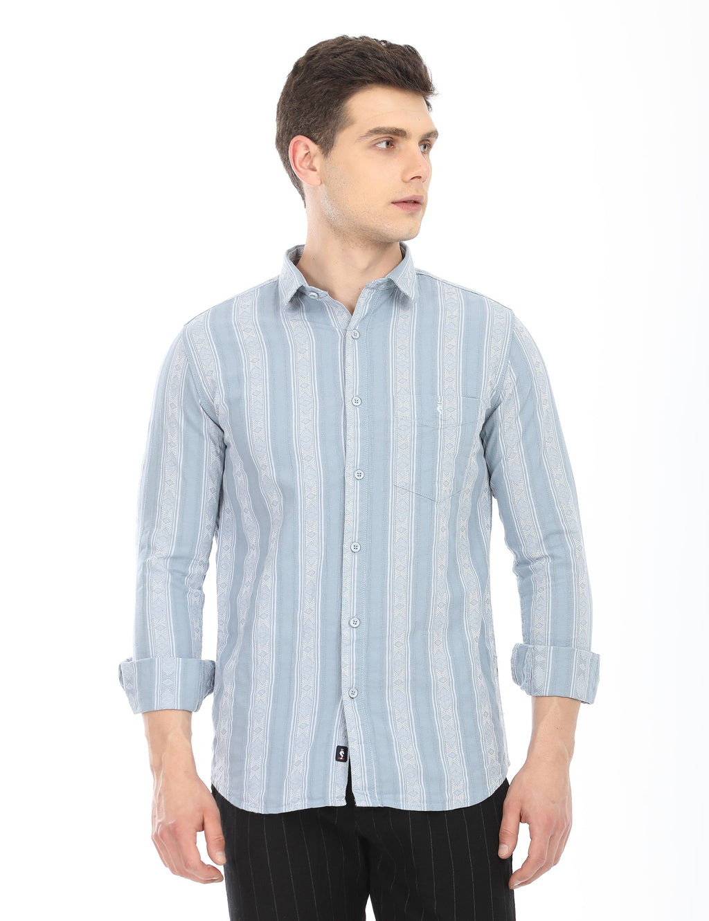 Men's Slim Fit Stripes Full Sleeves Casual Shirt