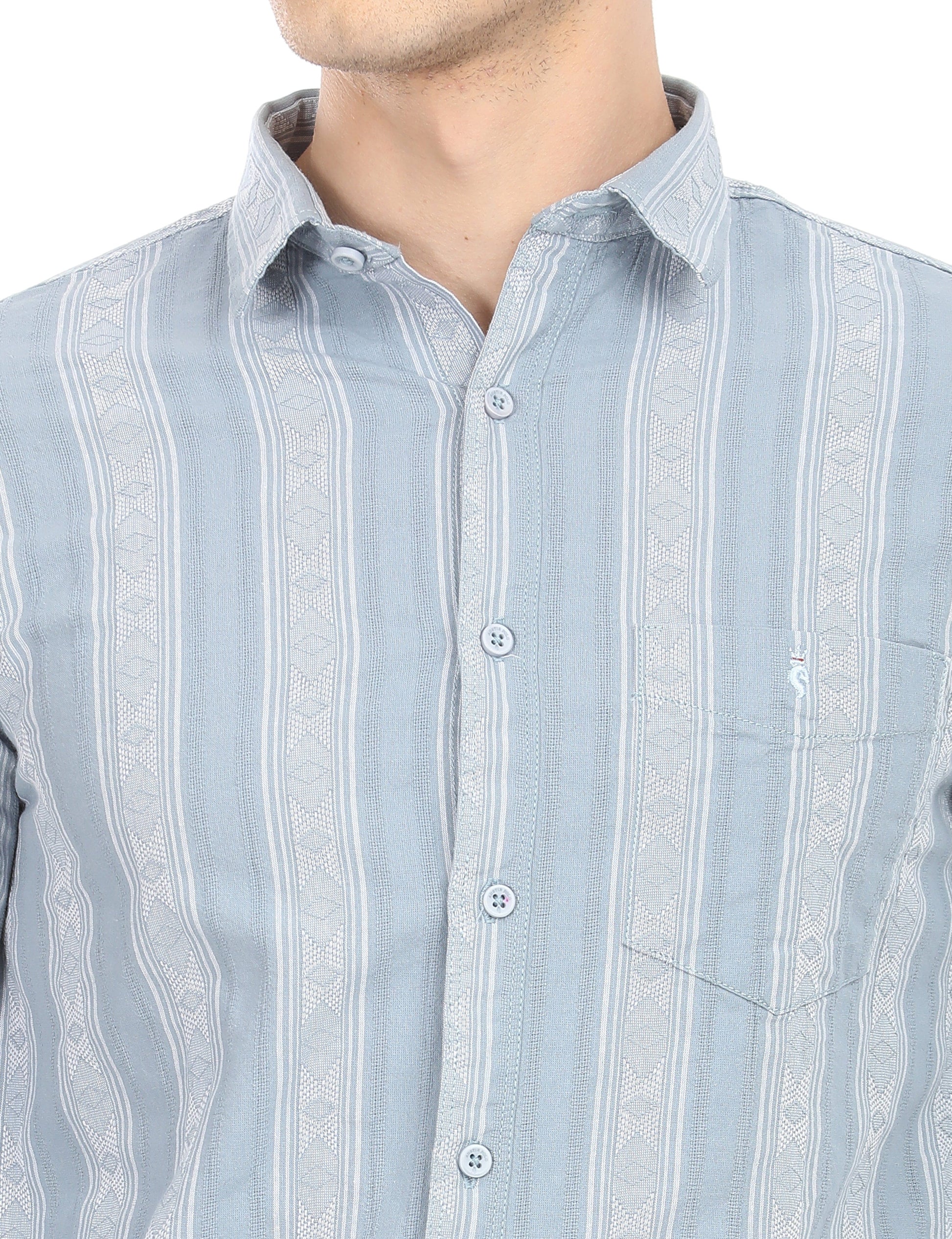 Men's Slim Fit Stripes Full Sleeves Casual Shirt