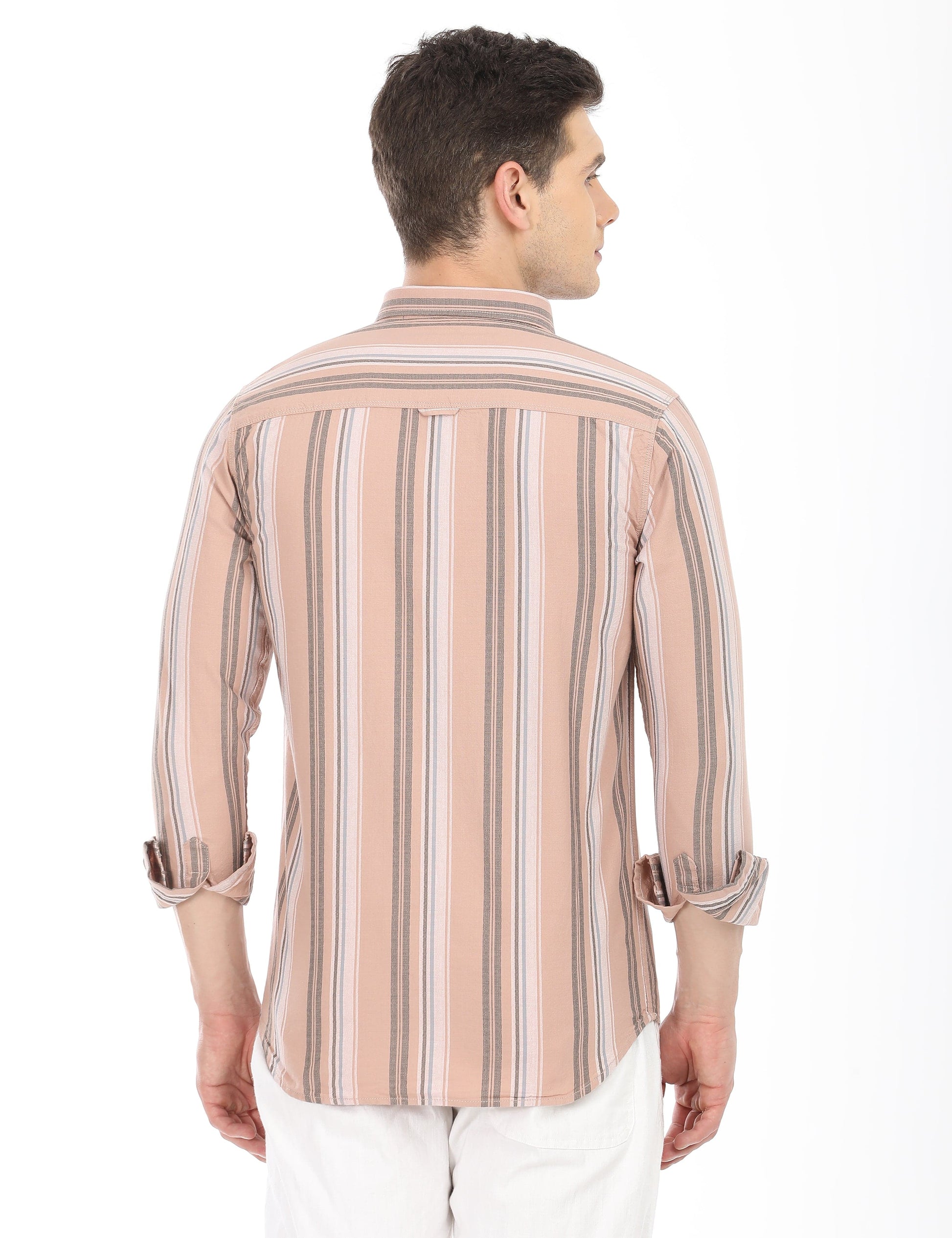Men's Slim Fit Stripes Full Sleeves Casual Shirt