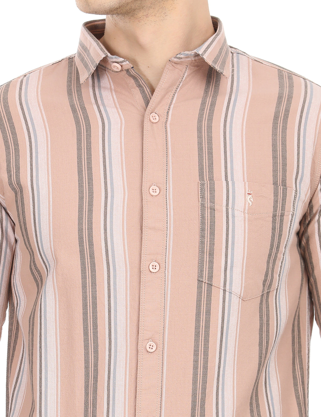 Men's Slim Fit Stripes Full Sleeves Casual Shirt