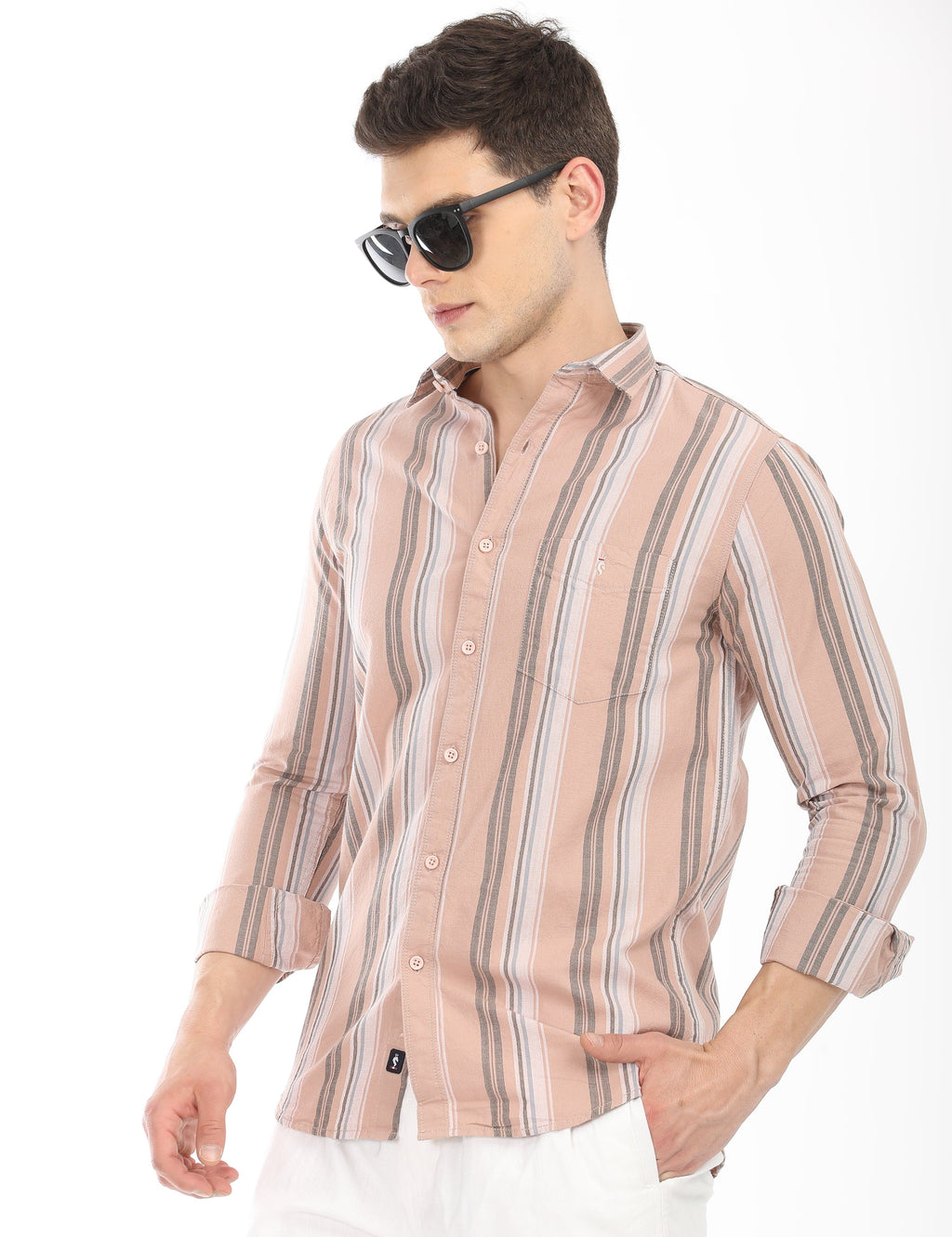Men's Slim Fit Stripes Full Sleeves Casual Shirt