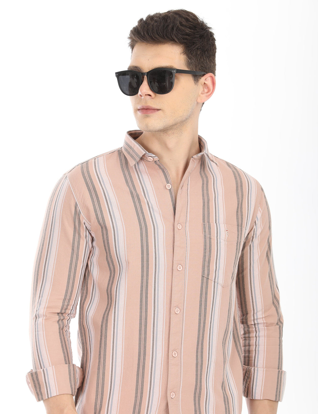 Men's Slim Fit Stripes Full Sleeves Casual Shirt