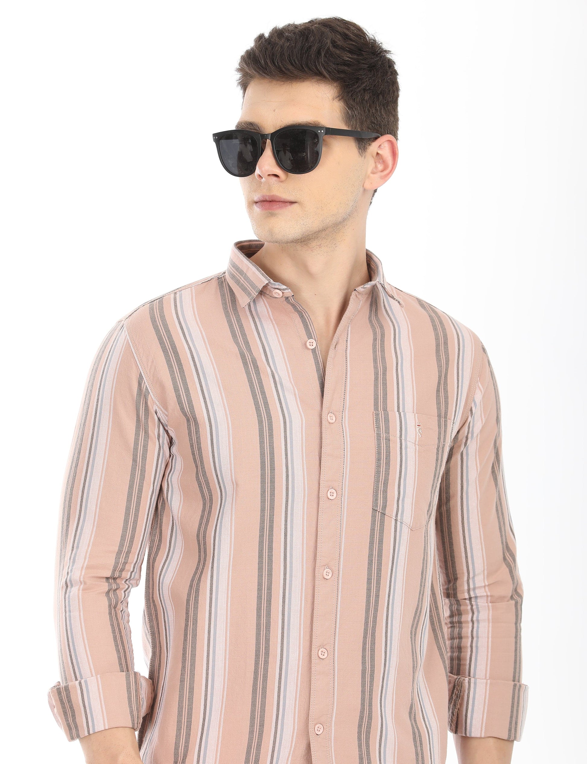 Men's Slim Fit Stripes Full Sleeves Casual Shirt