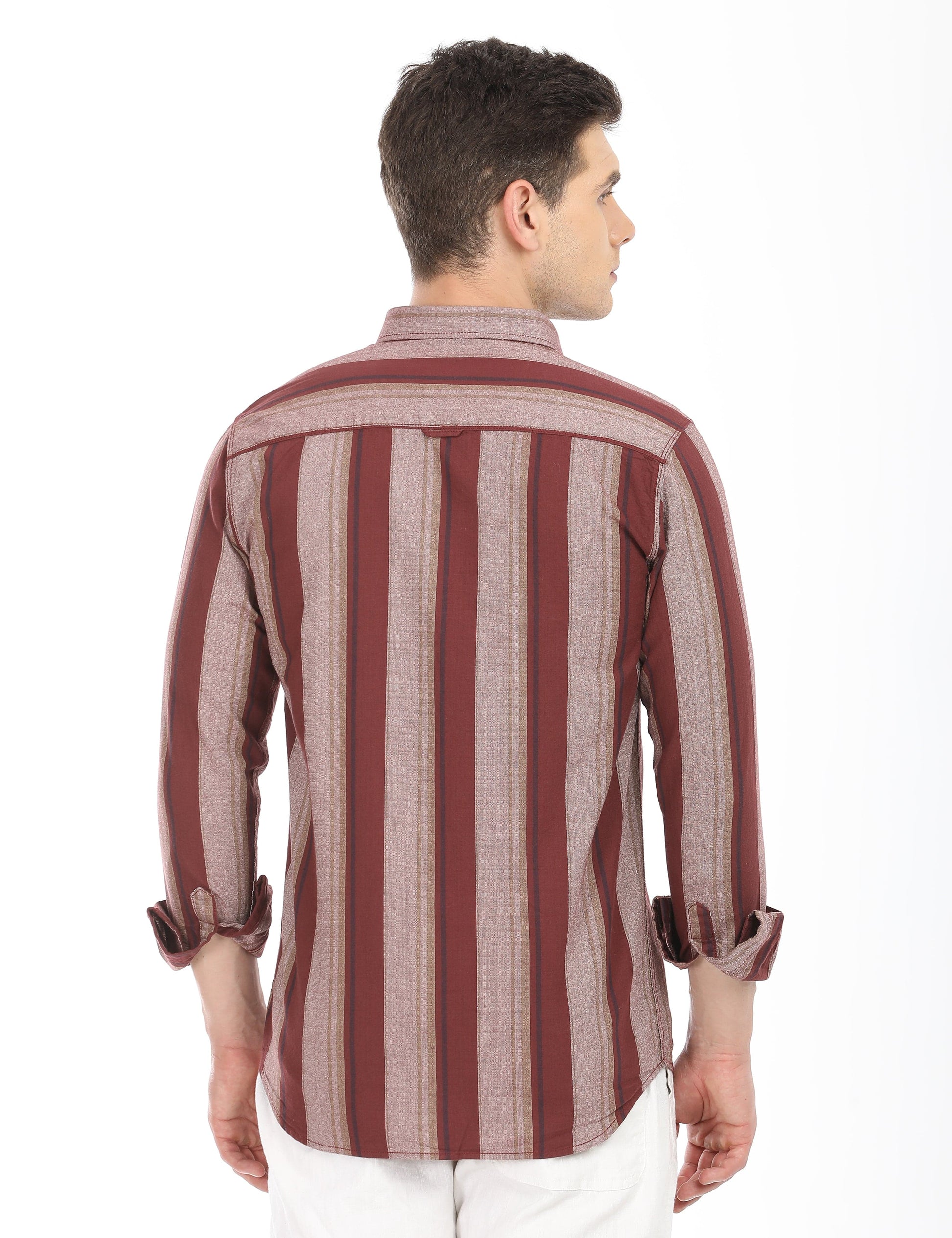 Men's Slim Fit Stripes Full Sleeves Casual Shirt